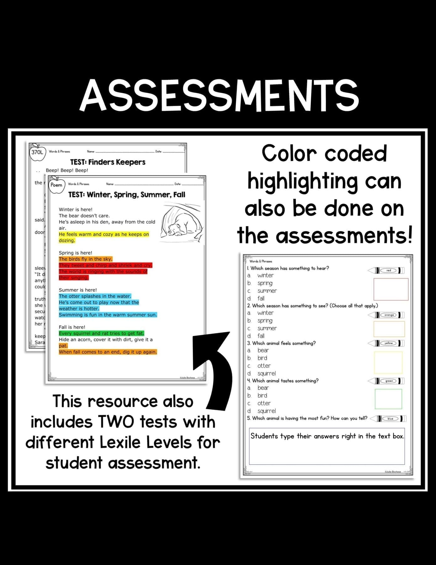 Sensory Details - Words & Feelings 1st Grade RL.1.4 Reading Passages Worksheets - Image 5