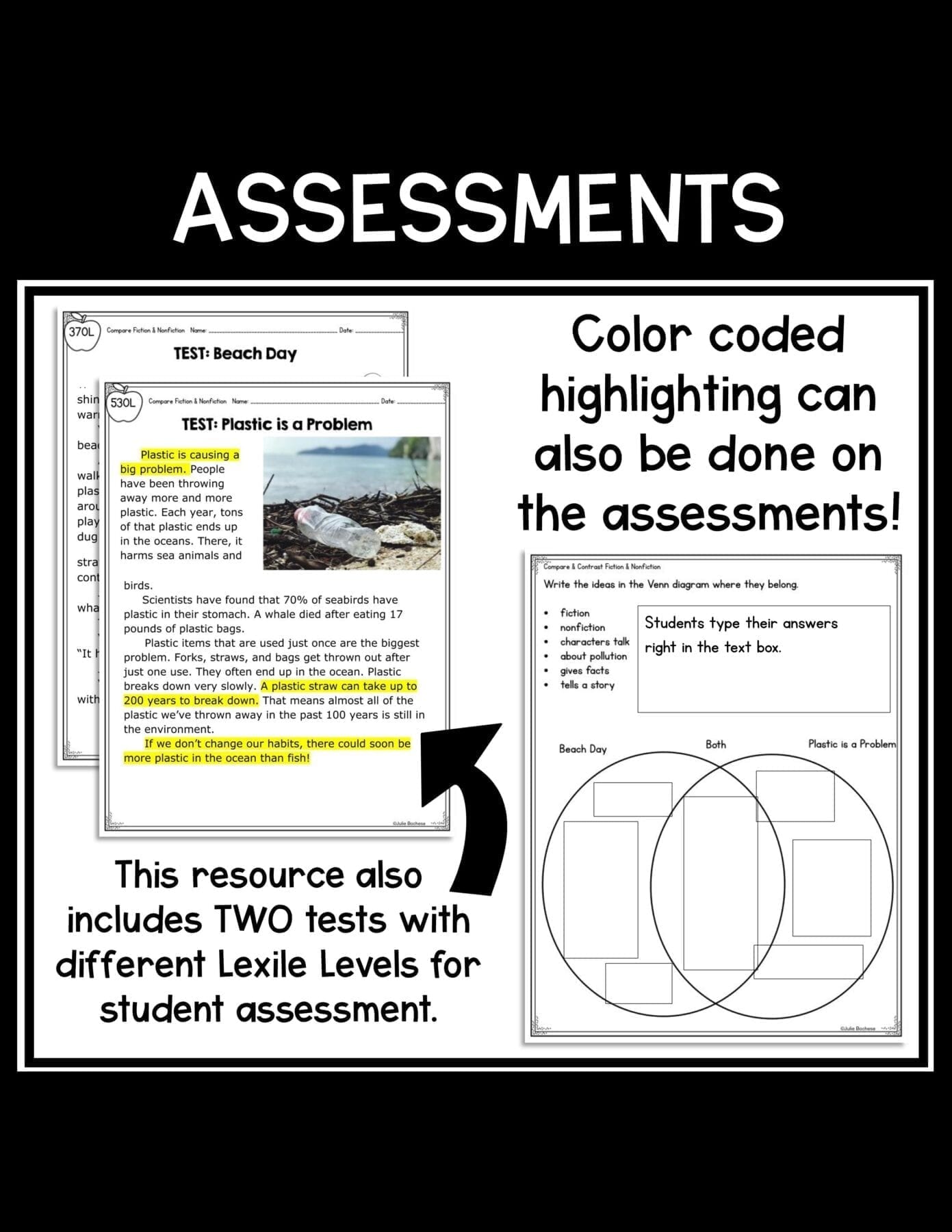 Compare Fiction & Nonfiction 1st Grade RL.1.5 Reading Passages Worksheets RL1.5 - Image 5