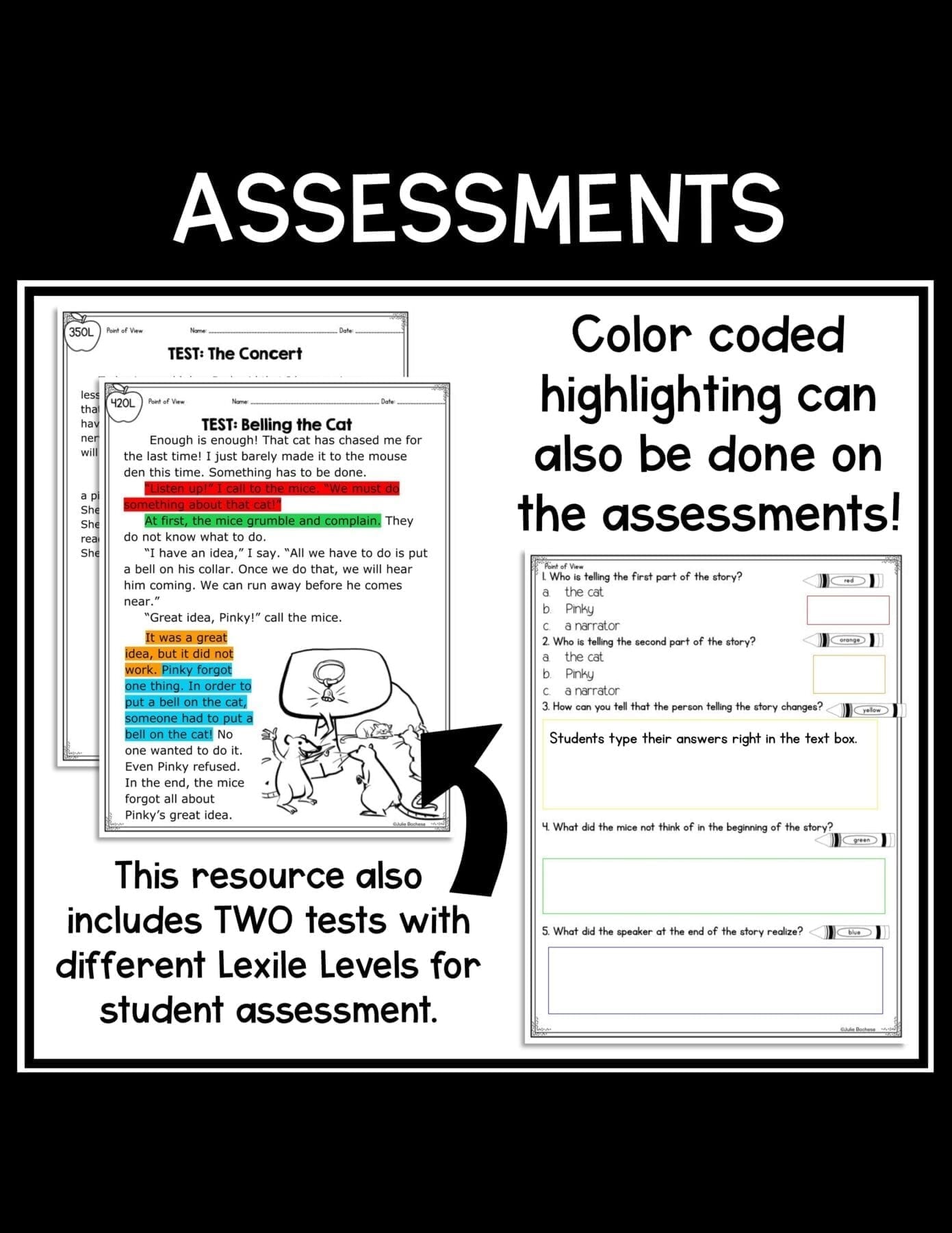 Point of View - 1st Grade RL.1.6 Reading Passages Worksheets Anchor Chart RL1.6 - Image 5