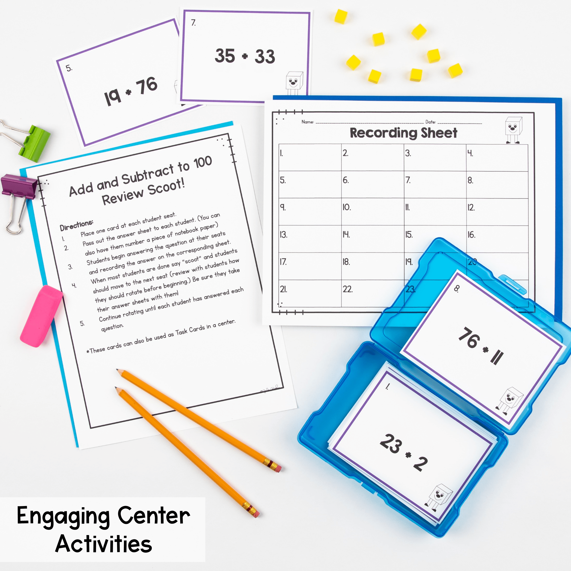 Add & Subtract to 100 2nd Grade Addition & Subtraction Math 2.NBT.B.5 Worksheets - Image 4