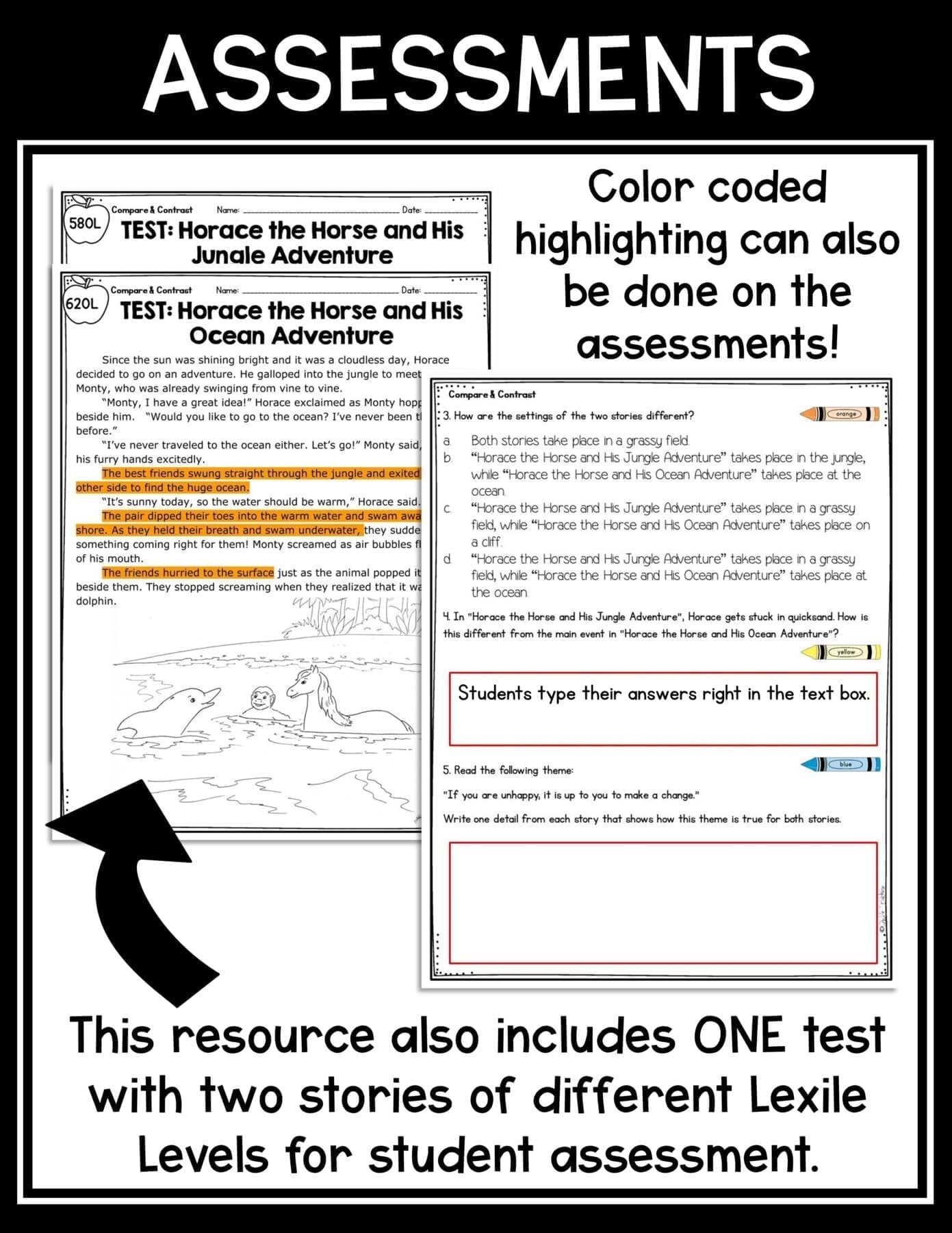 Compare & Contrast Stories Series Reading Passages Worksheets 3rd Grade RL.3.9 - Image 5