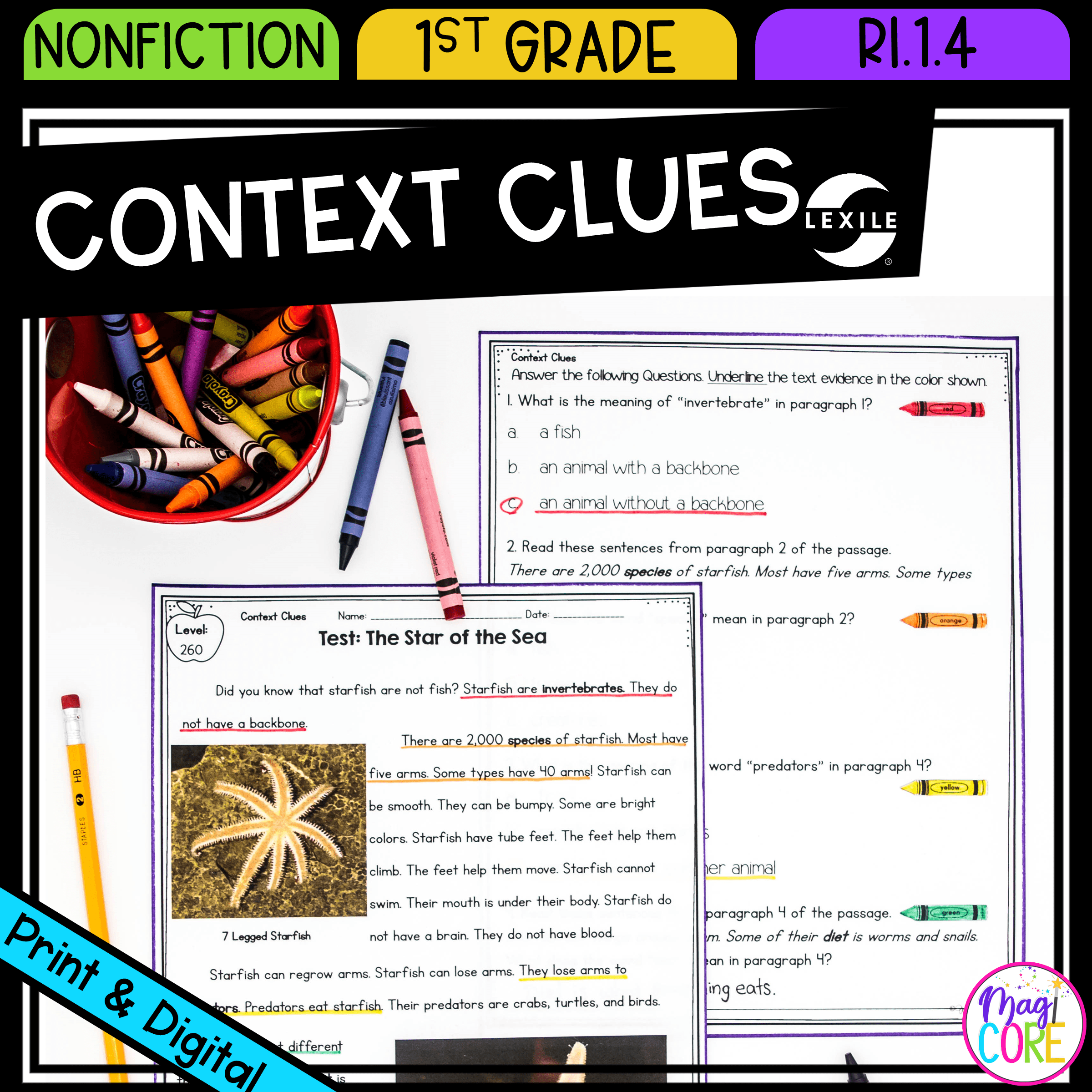 Context Clues in Nonfiction Text - RI.1.4 - Reading Comprehension Passages RI1.4