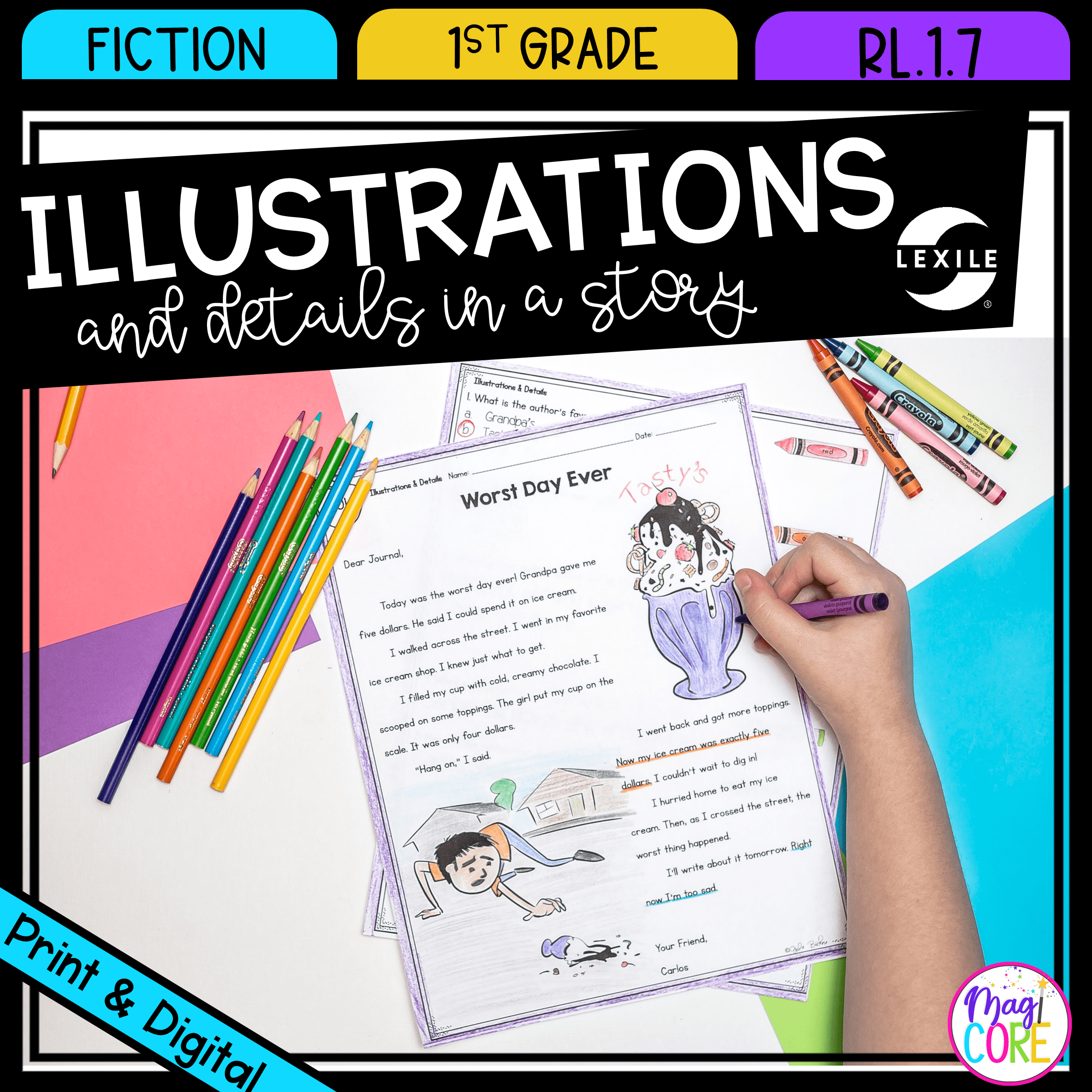 Illustrations in Stories - 1st Grade RL.1.7 - Reading Passages for RL1.7
