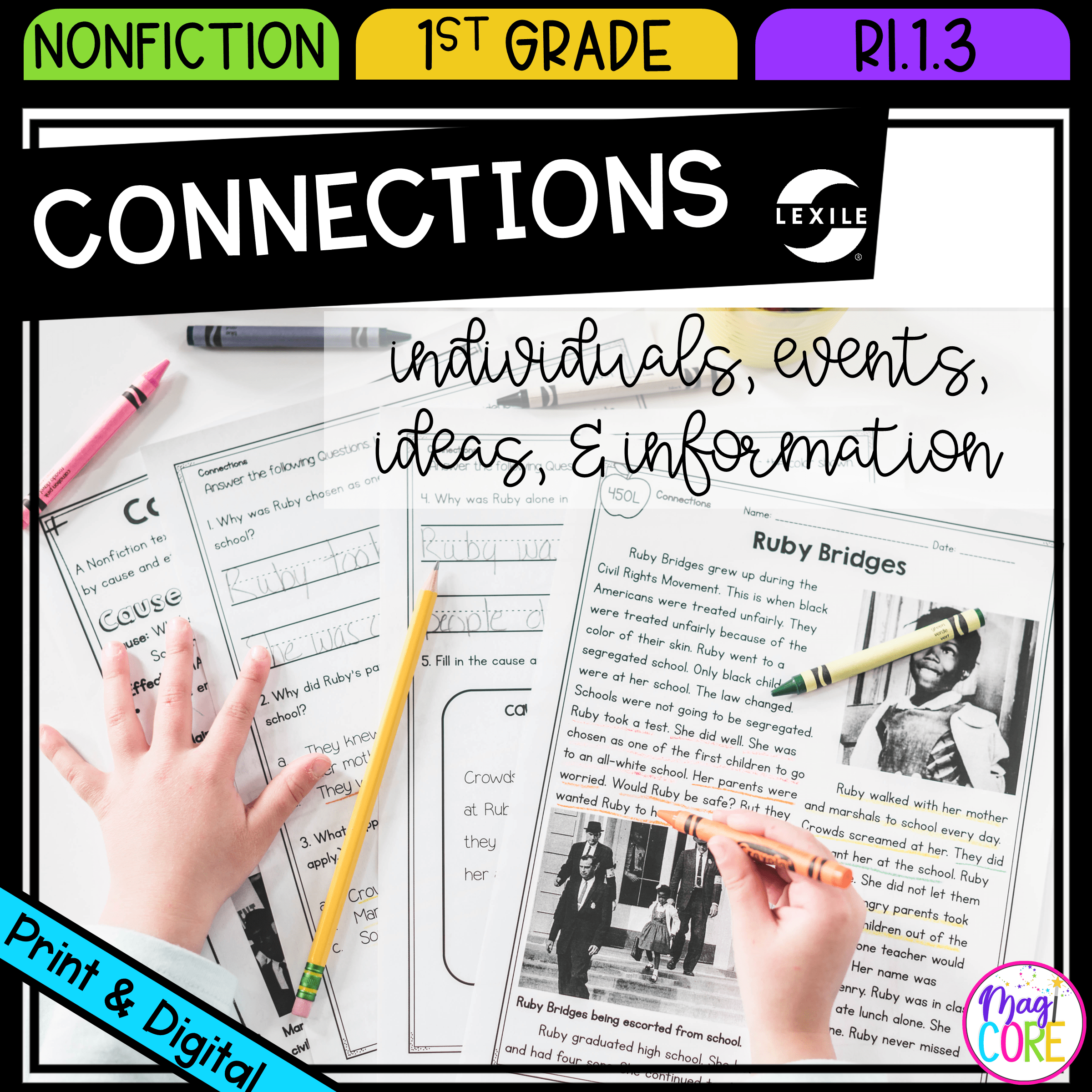 Connecting Individuals, Events, Ideas, & Info - RI.1.3 - Print & Digital - RI1.3