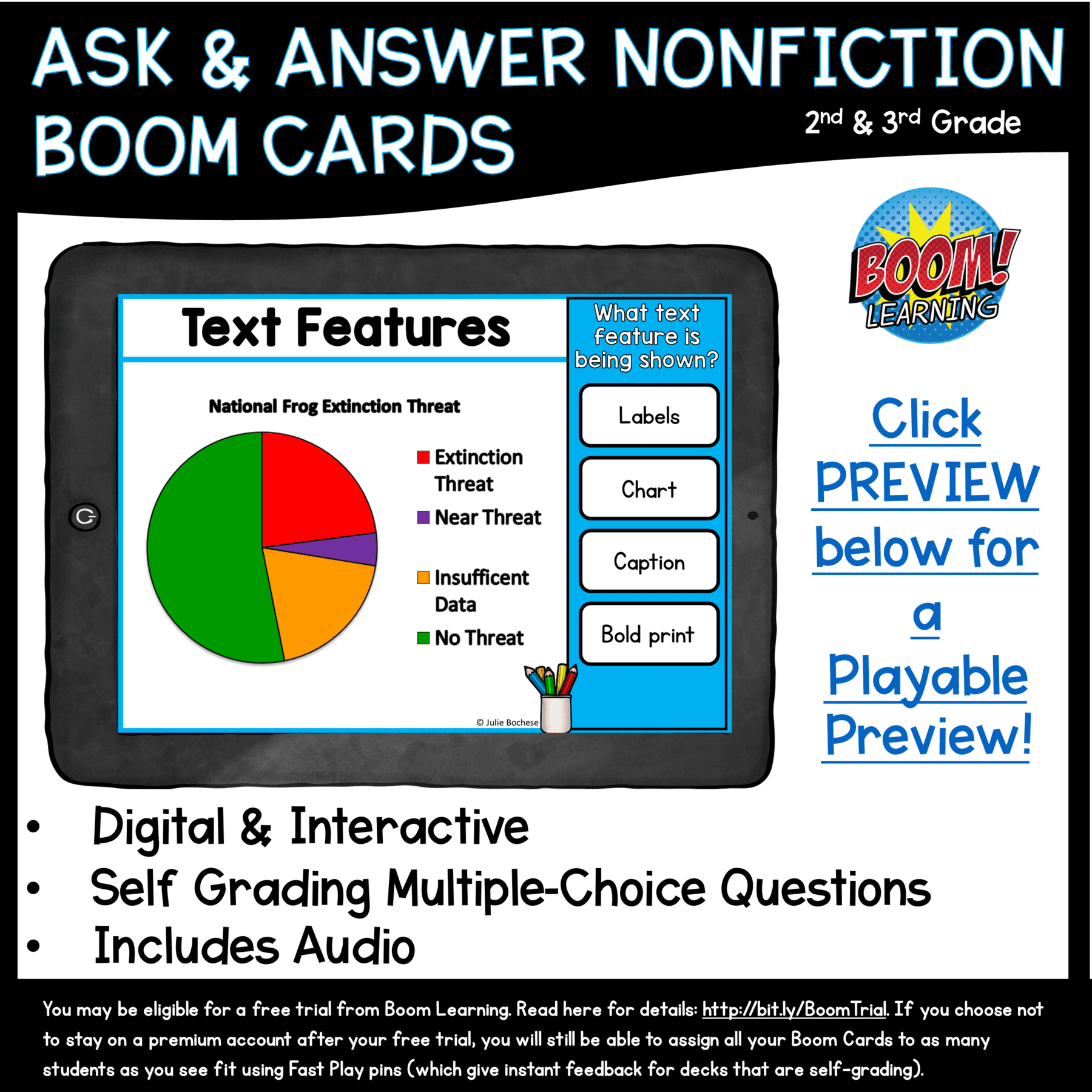 Nonfiction Text Features Boom Cards ™ 2nd & 3rd Grade Digital Task Cards - Image 2