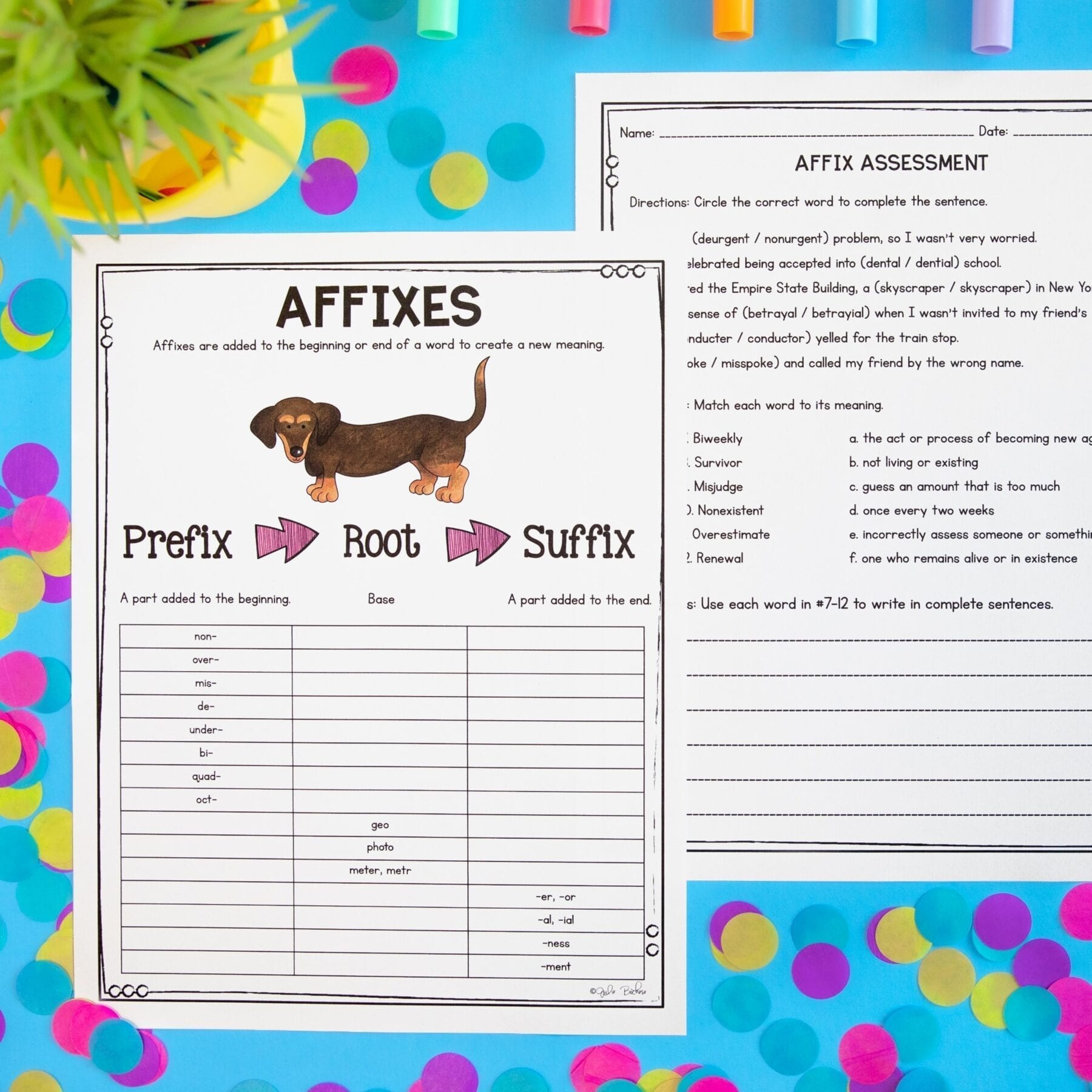 4th Grade Affixes Prefixes & Suffixes Unit Worksheets, Activities, Task Cards - Image 2