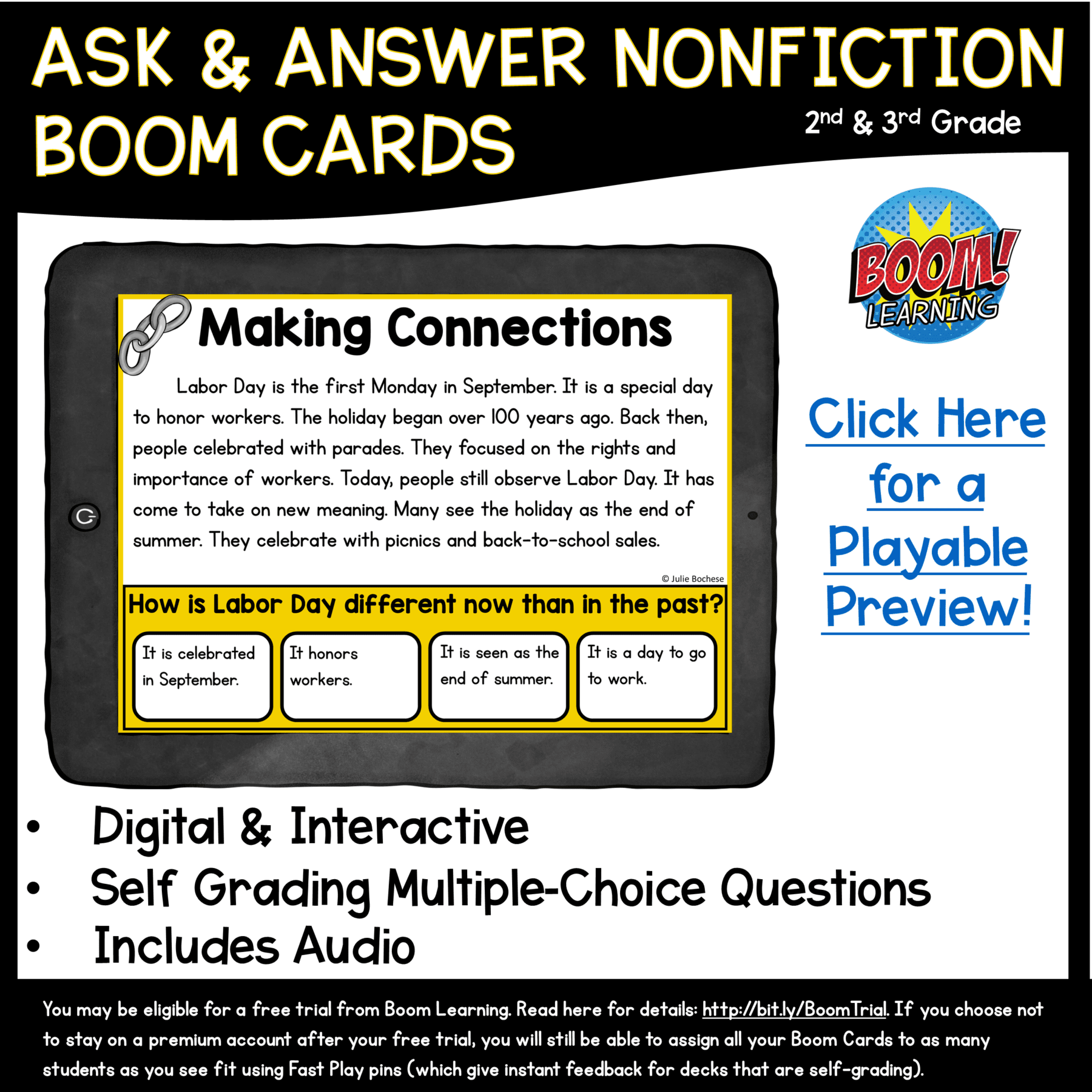 Making Connections Boom Cards™ 2nd & 3rd Grade - Digital Distance Learning - Image 2