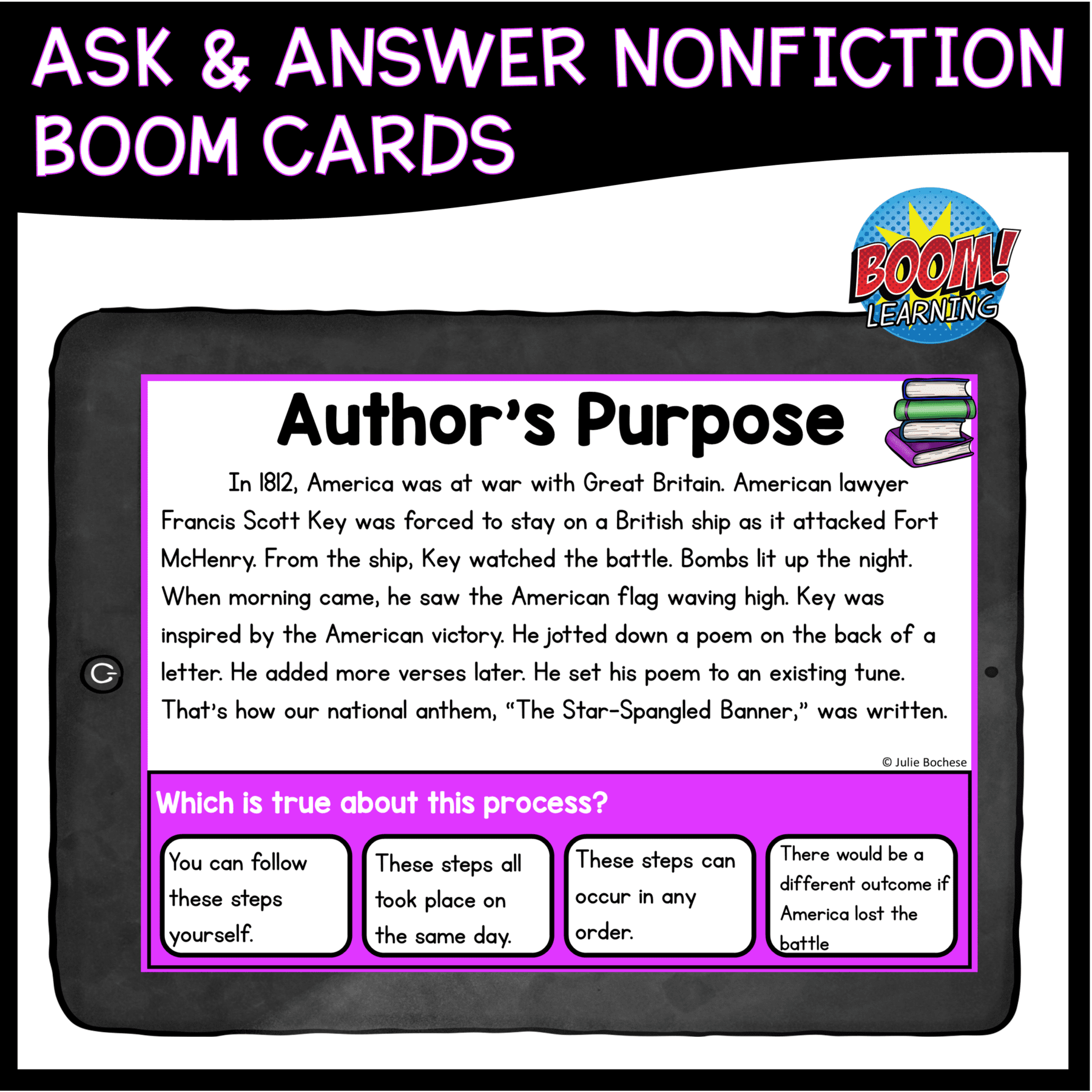 Author's Purpose Boom Cards™ 2nd & 3rd Grade - Digital Distance Learning - Image 3