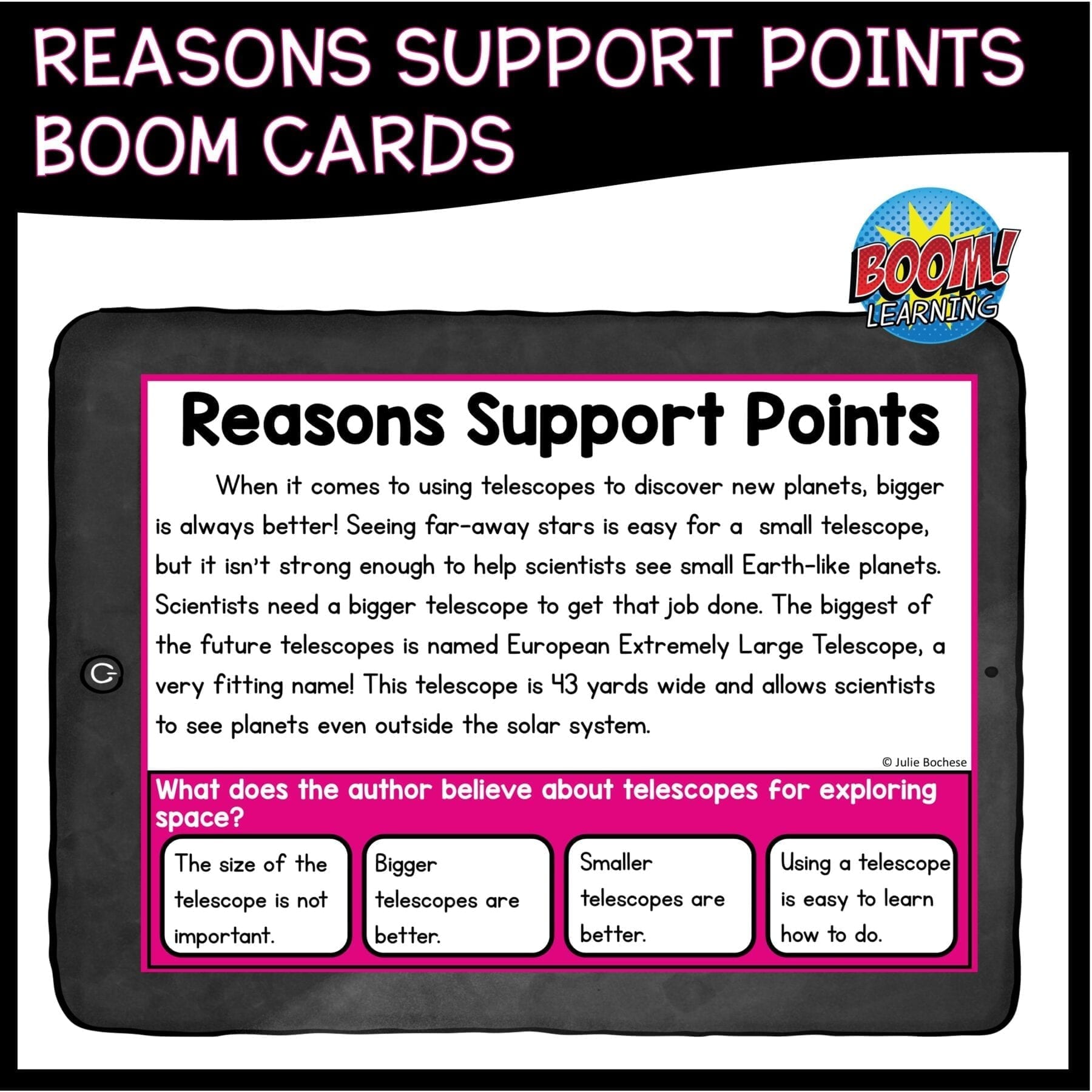 Reasons Support Points Boom Cards ™ 2nd & 3rd Grade - Digital Task Cards - Image 3