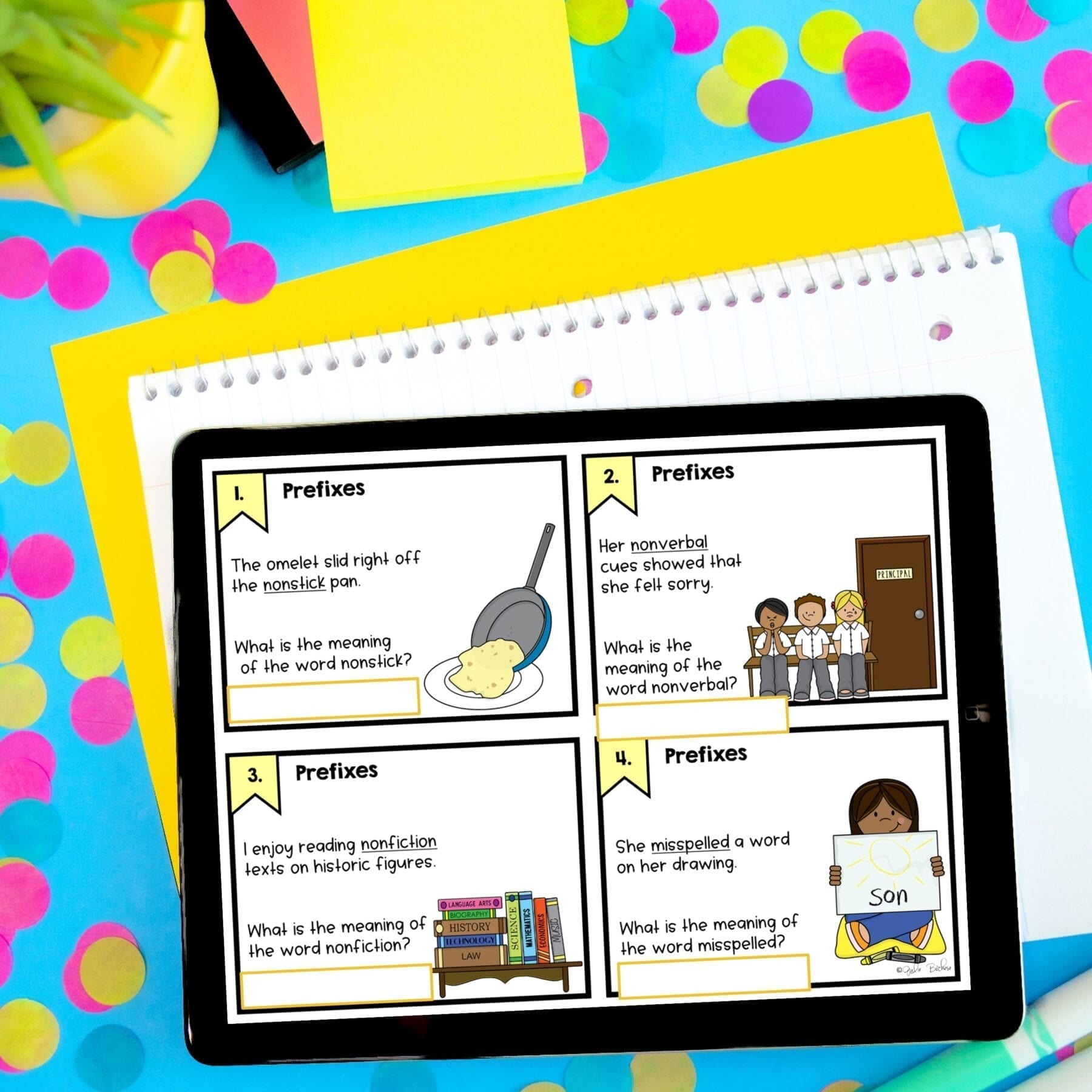 4th Grade Affixes Prefixes & Suffixes Unit Worksheets, Activities, Task Cards - Image 6