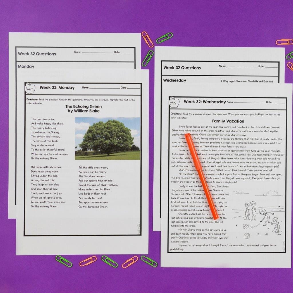 2nd Grade Reading Spiral Review with Lexile Levels - 4th Quarter ELA Practice - Image 4