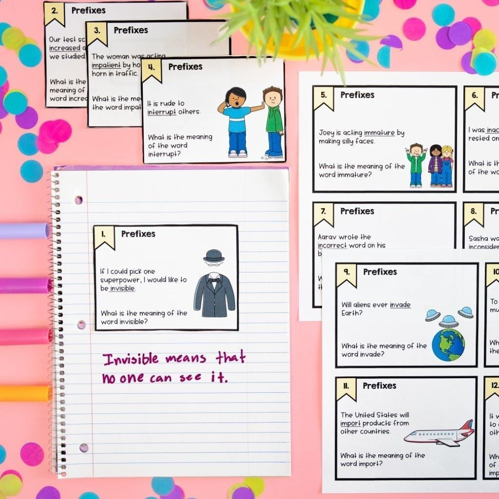 3rd Grade Affixes Unit & Task Cards - Print & Digital - Image 4