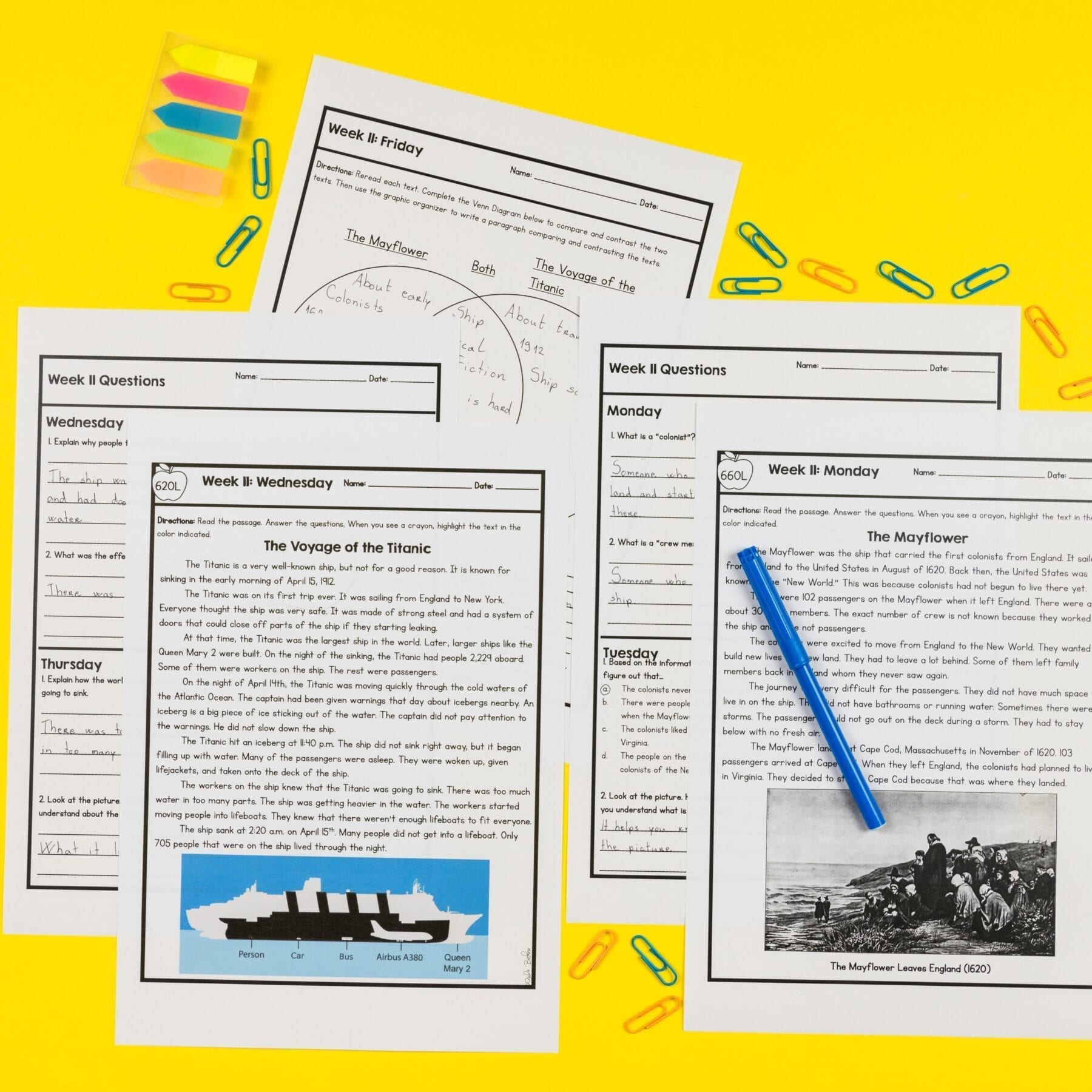 2nd Grade Reading Spiral Review with Lexile Levels - 2nd Quarter ELA Practice - Image 3