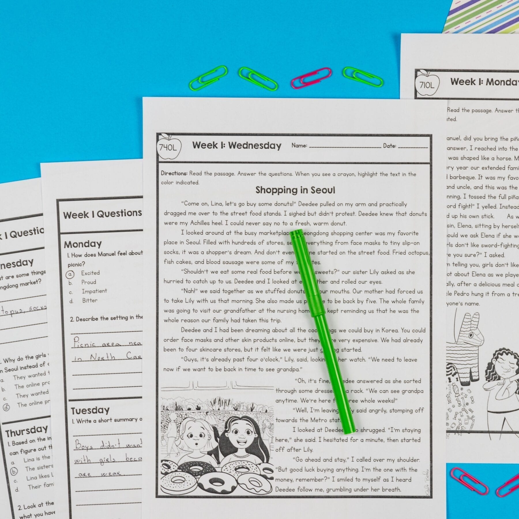 4th Grade Reading Spiral Review - Quarter 1 - Printable & Google Forms - Image 3