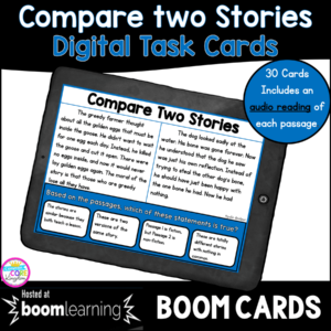 Compare Two Stories Boom Cards ™ 2nd & 3rd Grade - Distance Learning Task Cards