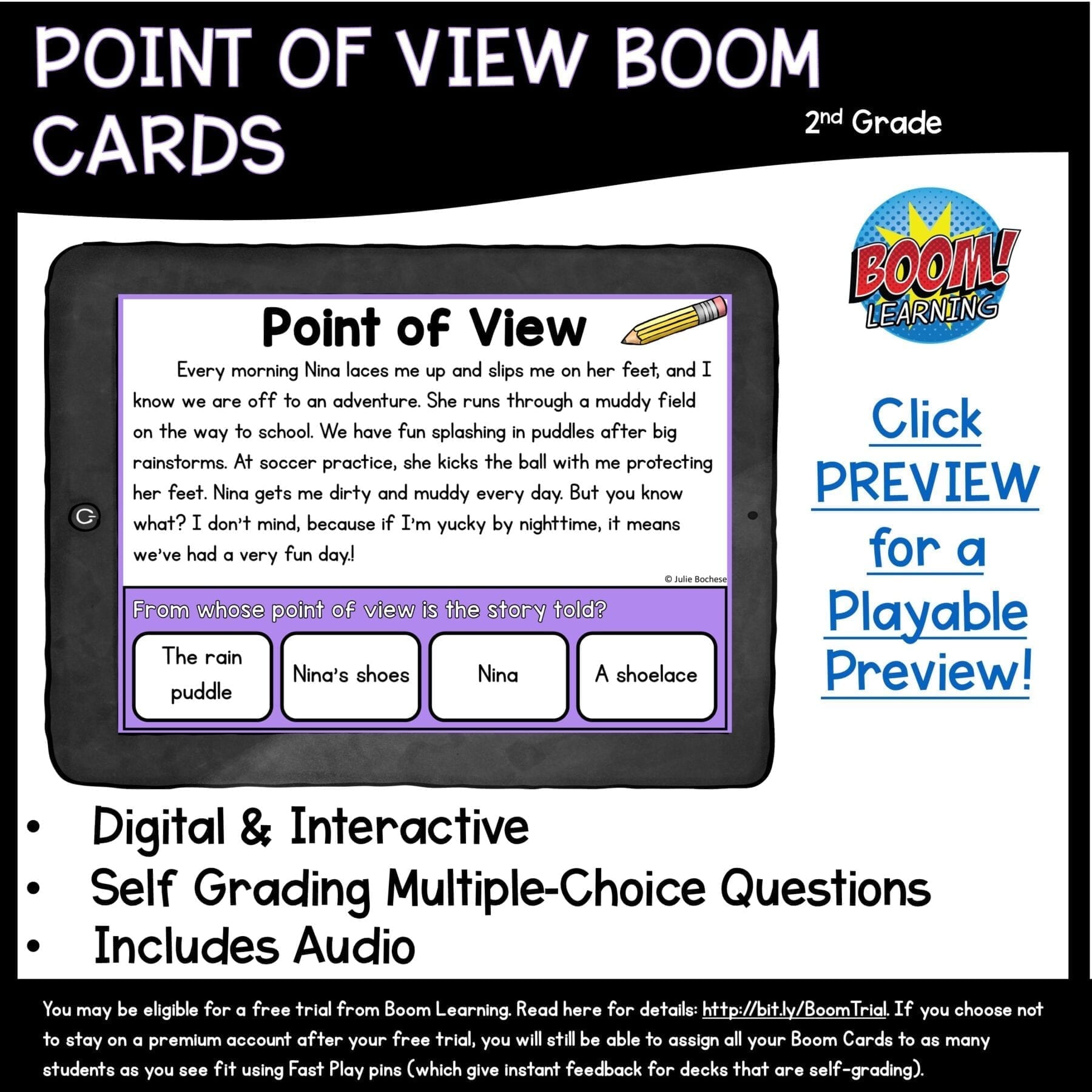 Point of View Boom Cards™ 2nd & 3rd Grade - Distance Learning Task Cards - Image 3