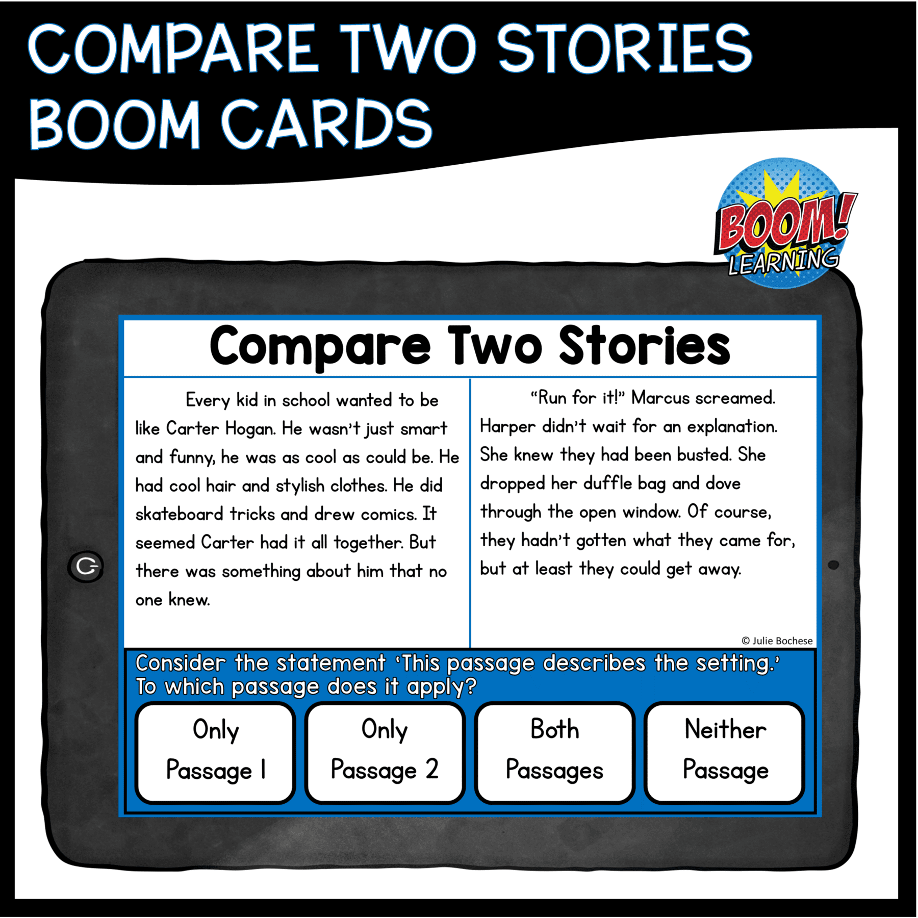 Compare Two Stories Boom Cards ™ 2nd & 3rd Grade - Distance Learning Task Cards - Image 3
