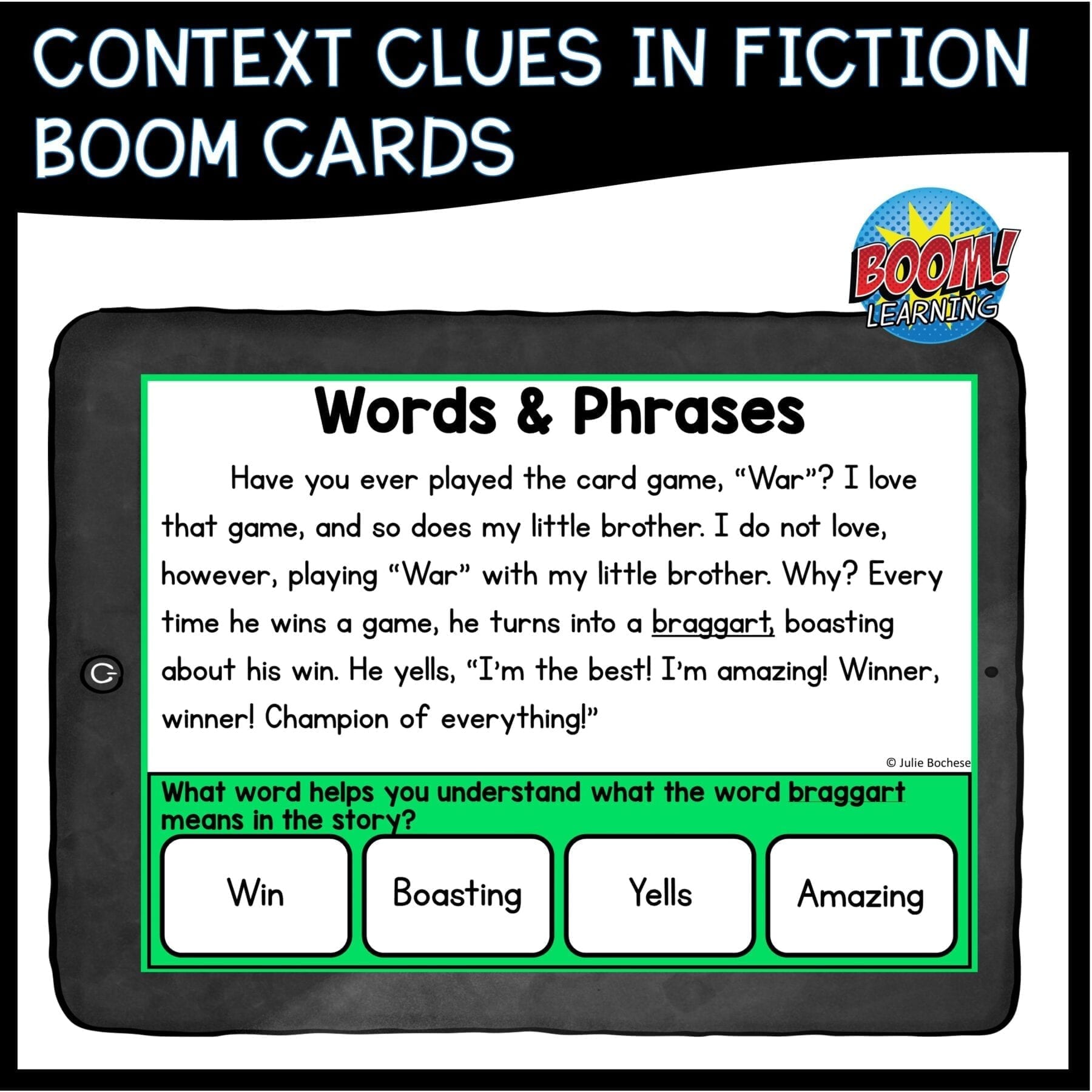 Context Clues Fiction Boom Cards™ 4th & 5th Grade - Digital Task Cards - Image 2