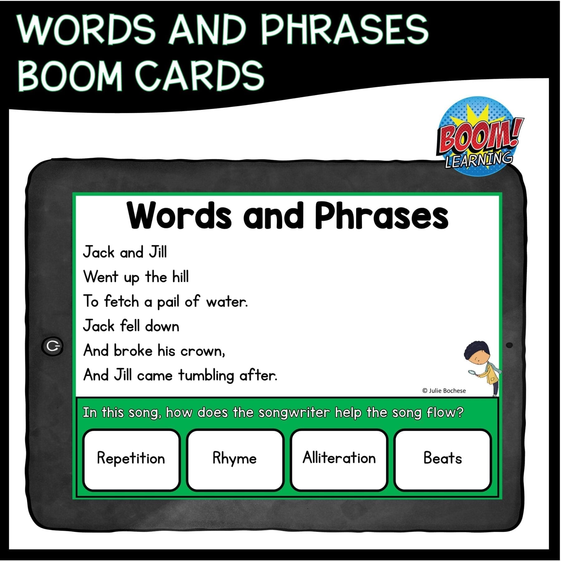 Words in Poetry Boom Cards™ 2nd & 3rd Grade - Distance Learning Task Cards - Image 3
