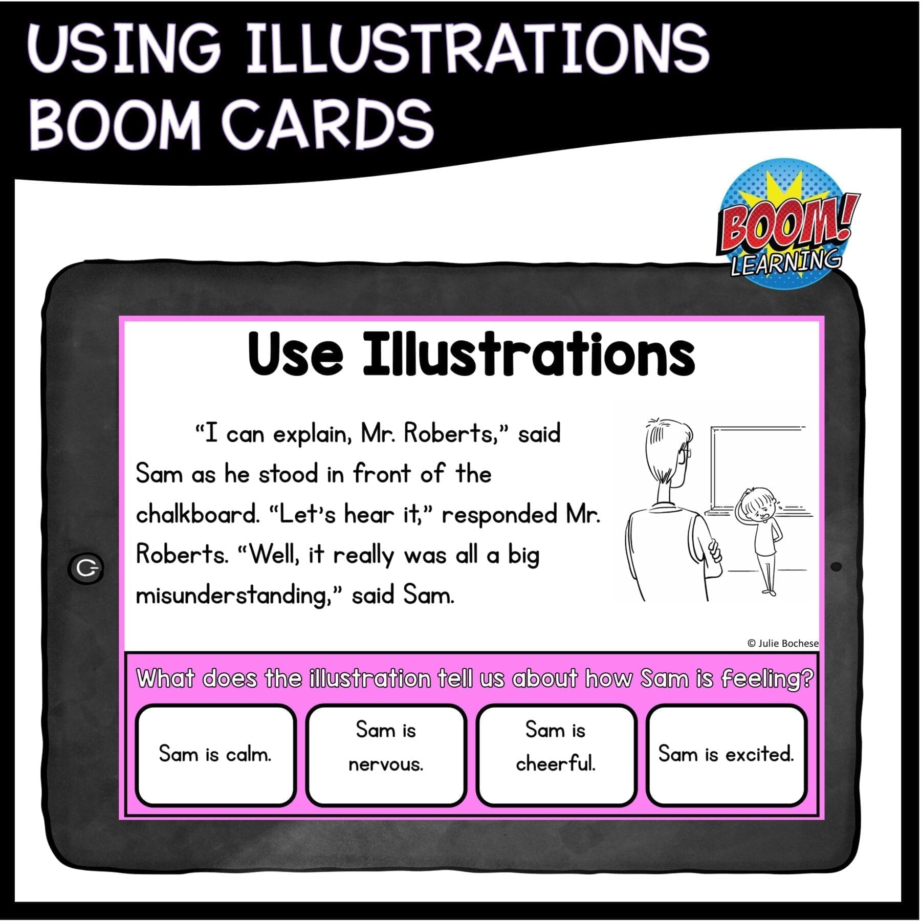 Using Illustrations Boom Cards ™ 2nd & 3rd Grade - Distance Learning Task Cards - Image 3