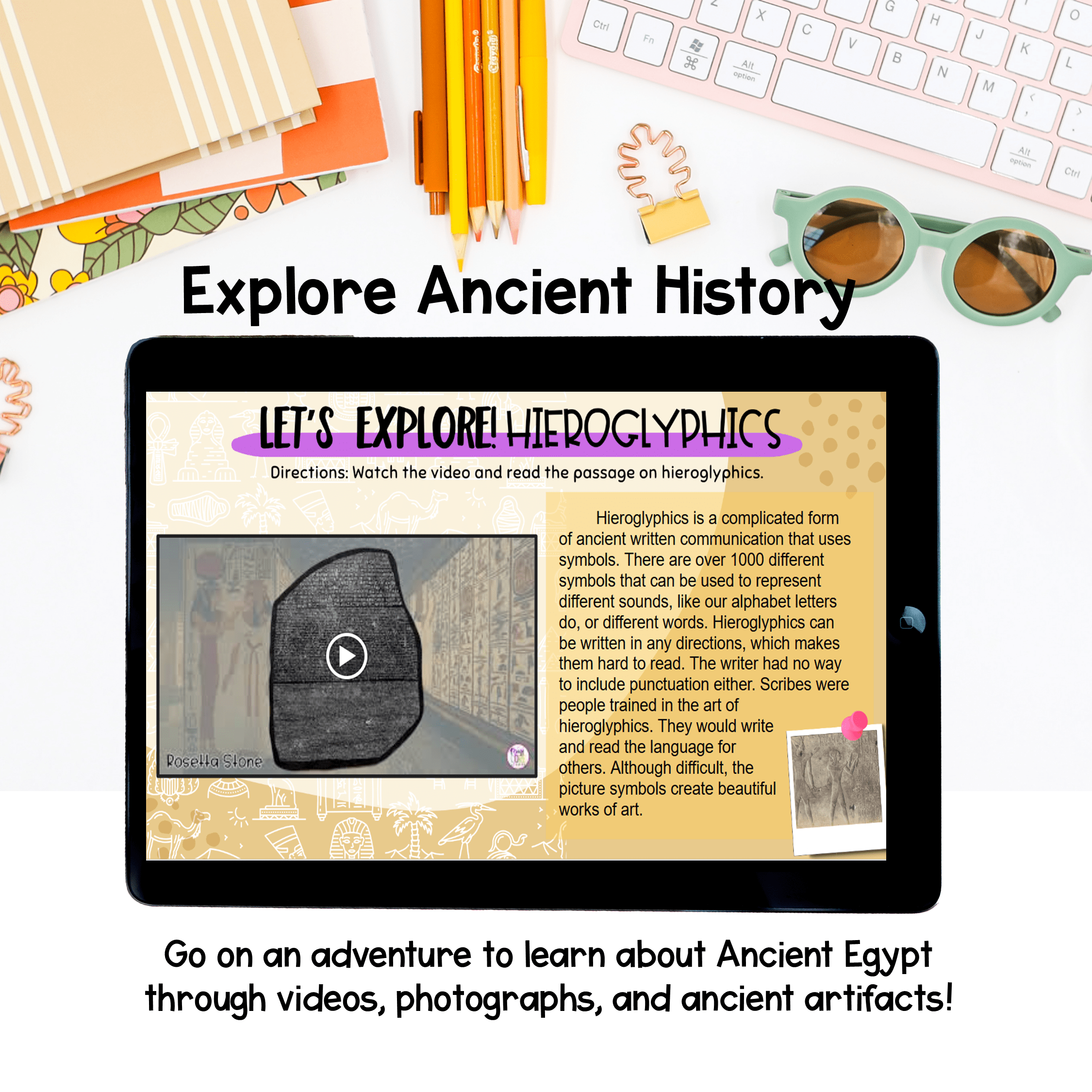 Ancient Egypt Activity Virtual Field Trip Pyramids Hieroglyphics King Tut Giza - Image 3