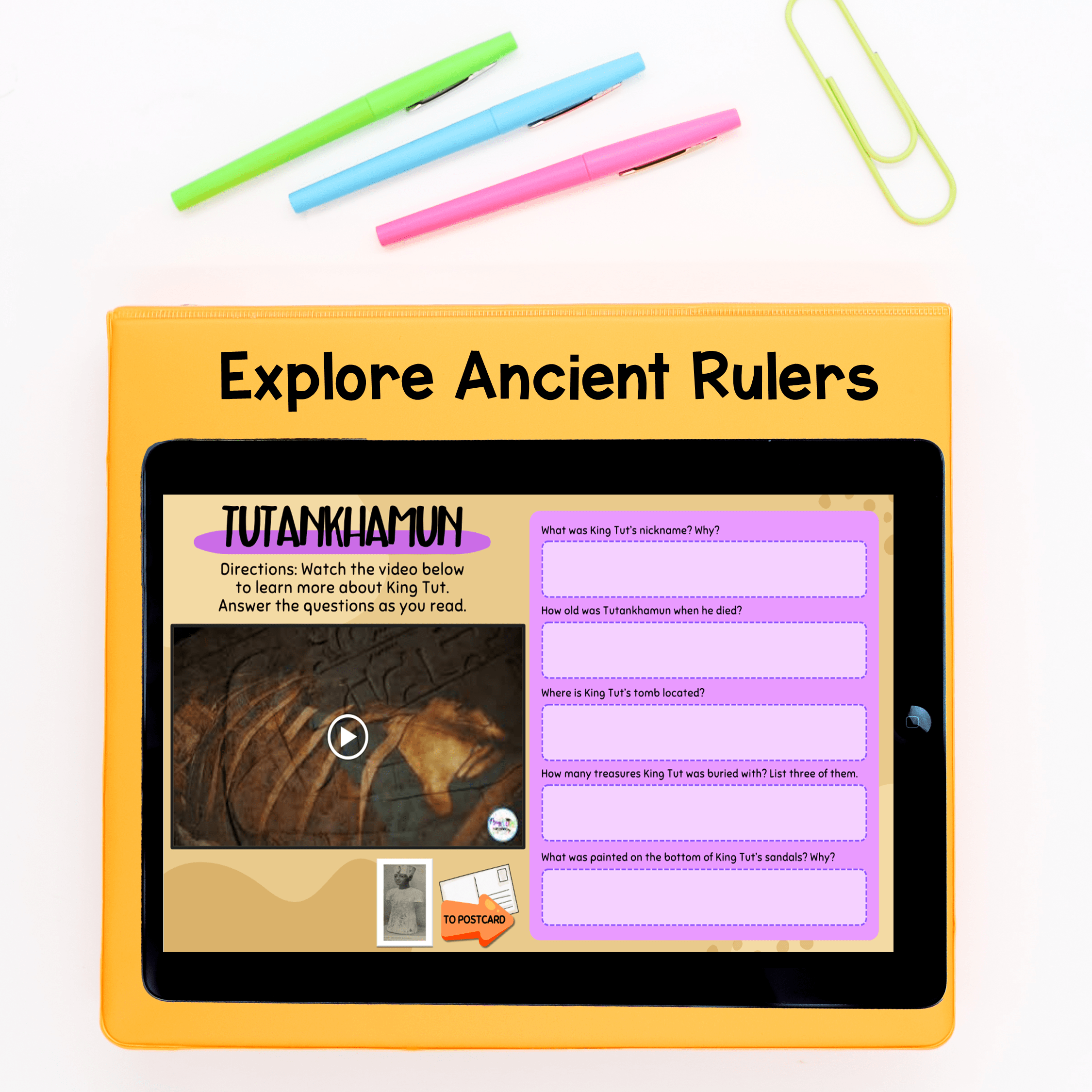 Ancient Egypt Activity Virtual Field Trip Pyramids Hieroglyphics King Tut Giza - Image 4