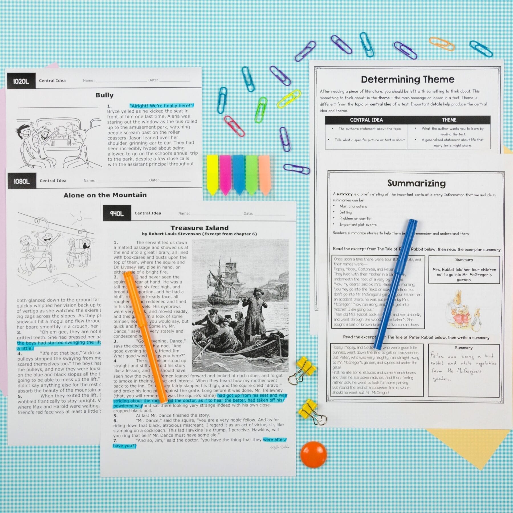 Central Idea & Summarizing in Literature - RL.6.2 - Reading Passages for RL6.2 - Image 3
