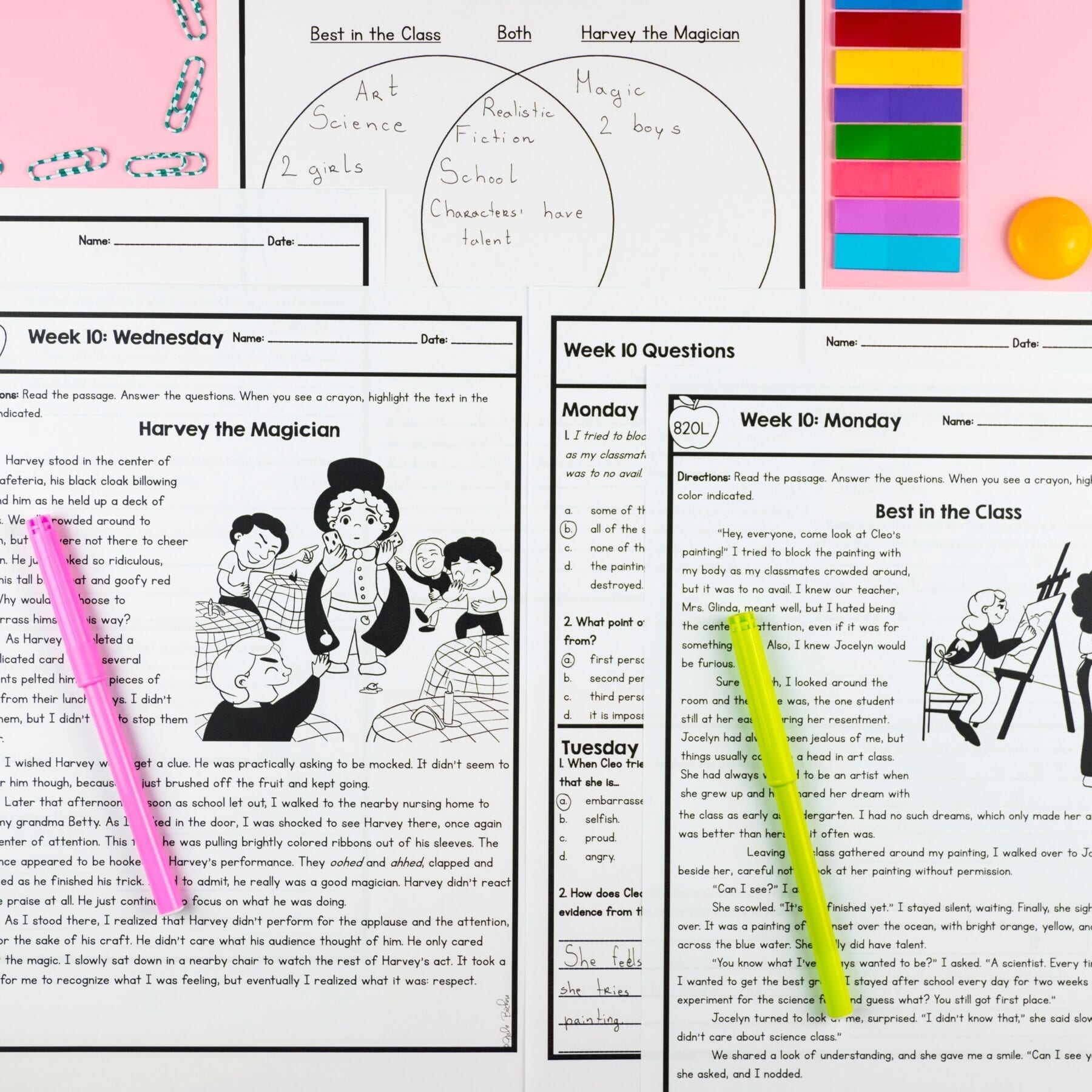 5th Grade Reading Spiral Review - Quarter 2 - Printable & Google Forms - Image 2