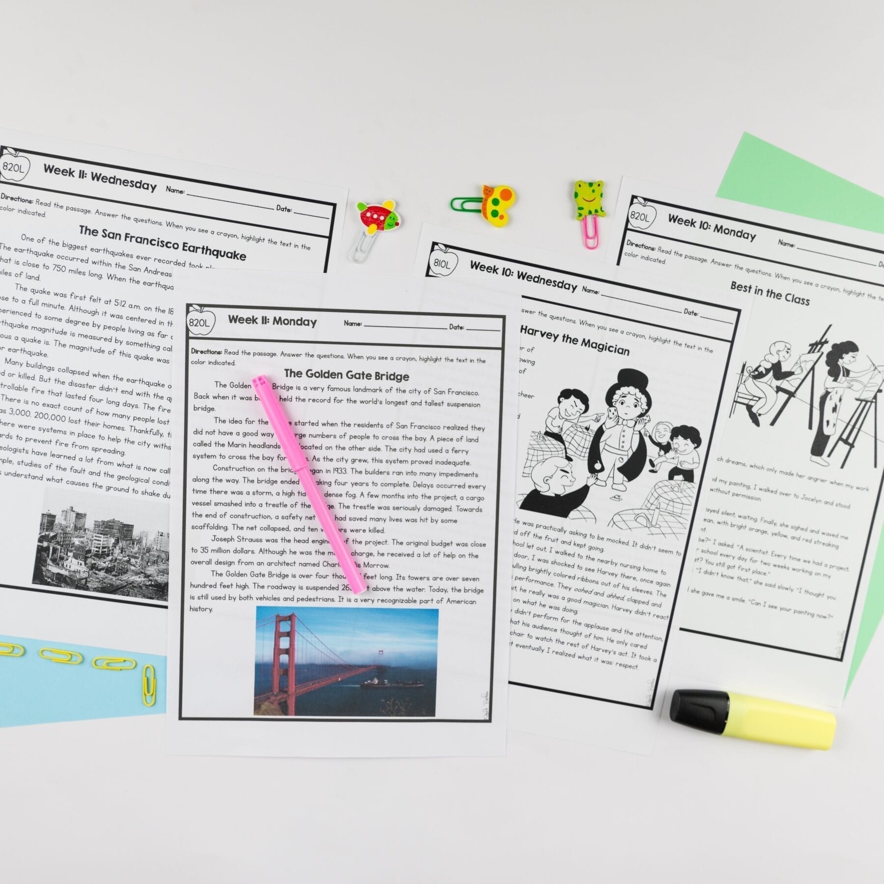 5th Grade Reading Spiral Review - Quarter 2 - Printable & Google Forms - Image 3