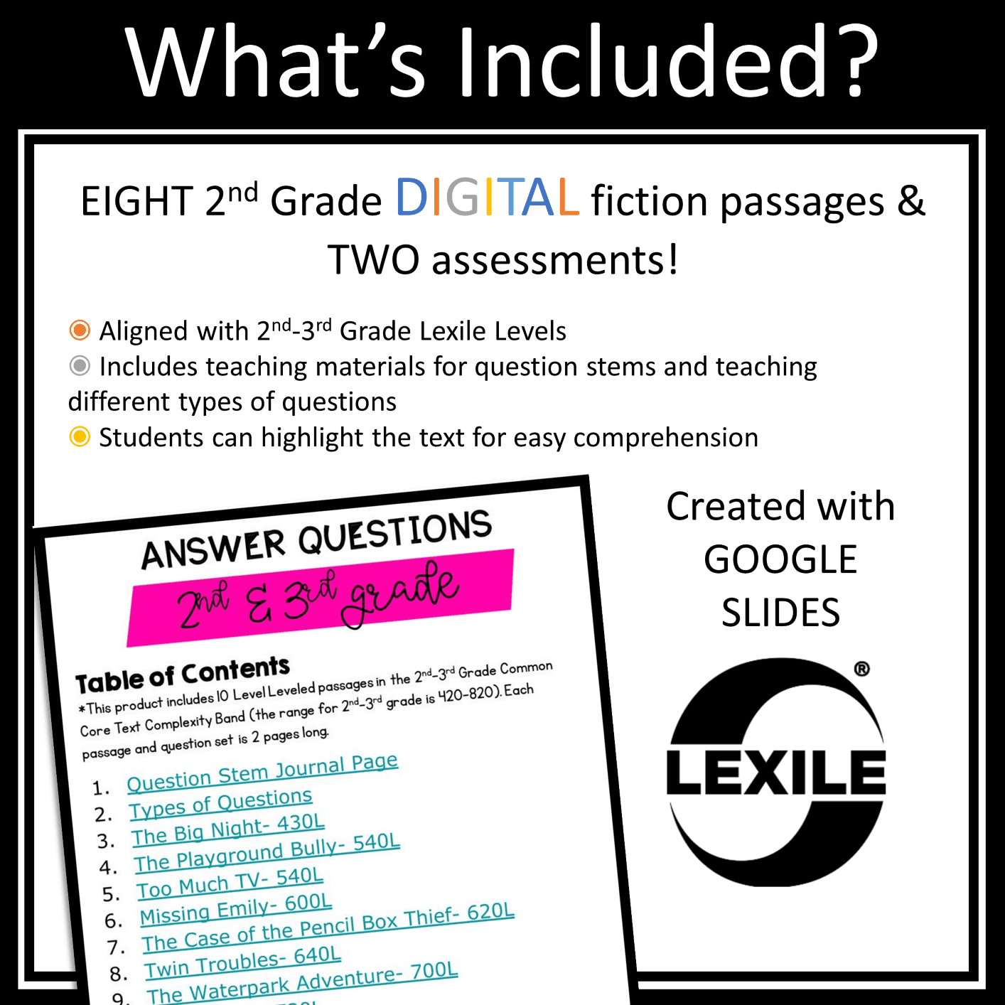 Ask & Answer Fiction Questions Reading Comprehension Unit RL.2.1 & RL.3.1 - Image 8