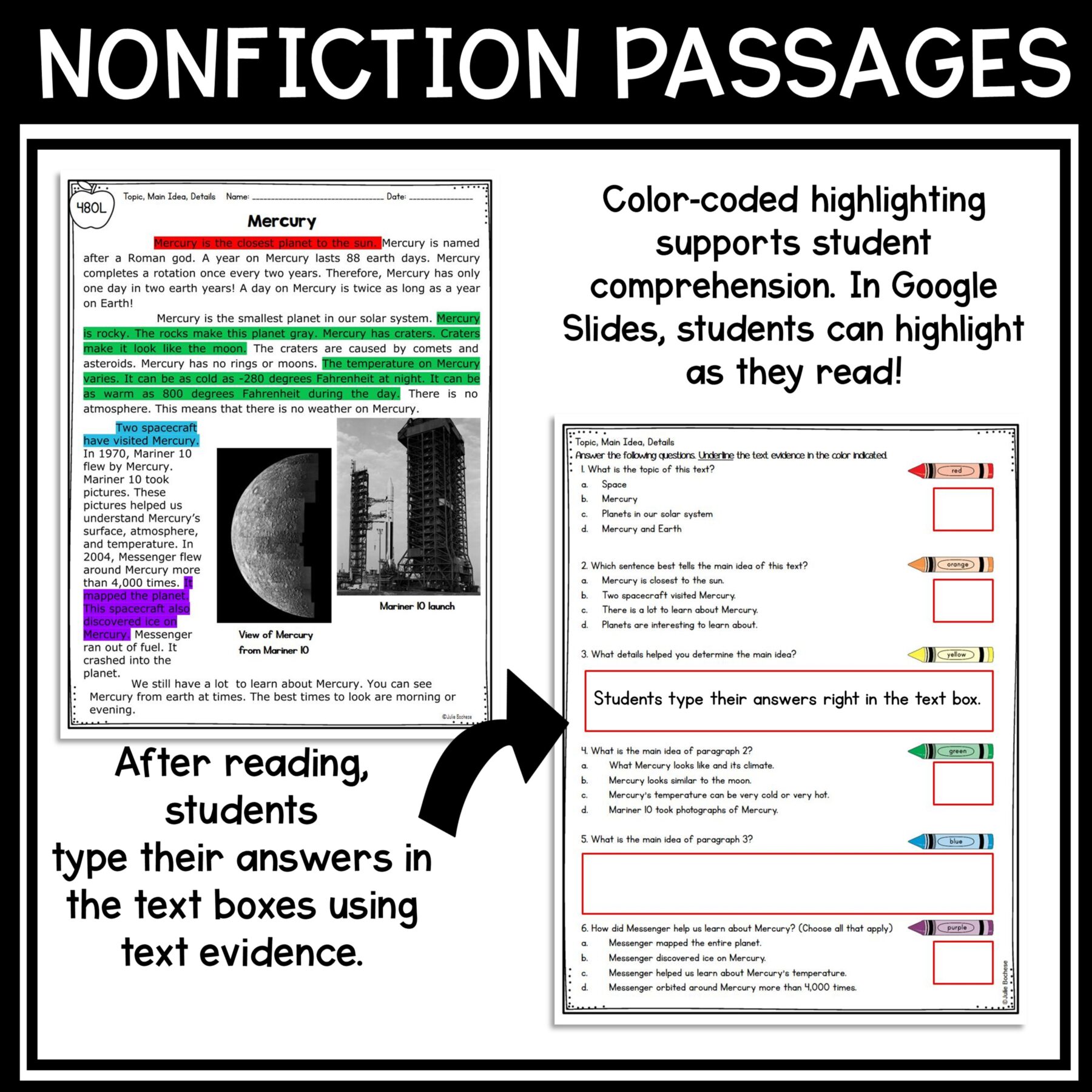 Main Idea & Details 2nd & 3rd Grade Reading Comprehension Unit RI.2.2 & RI.3.2 - Image 12