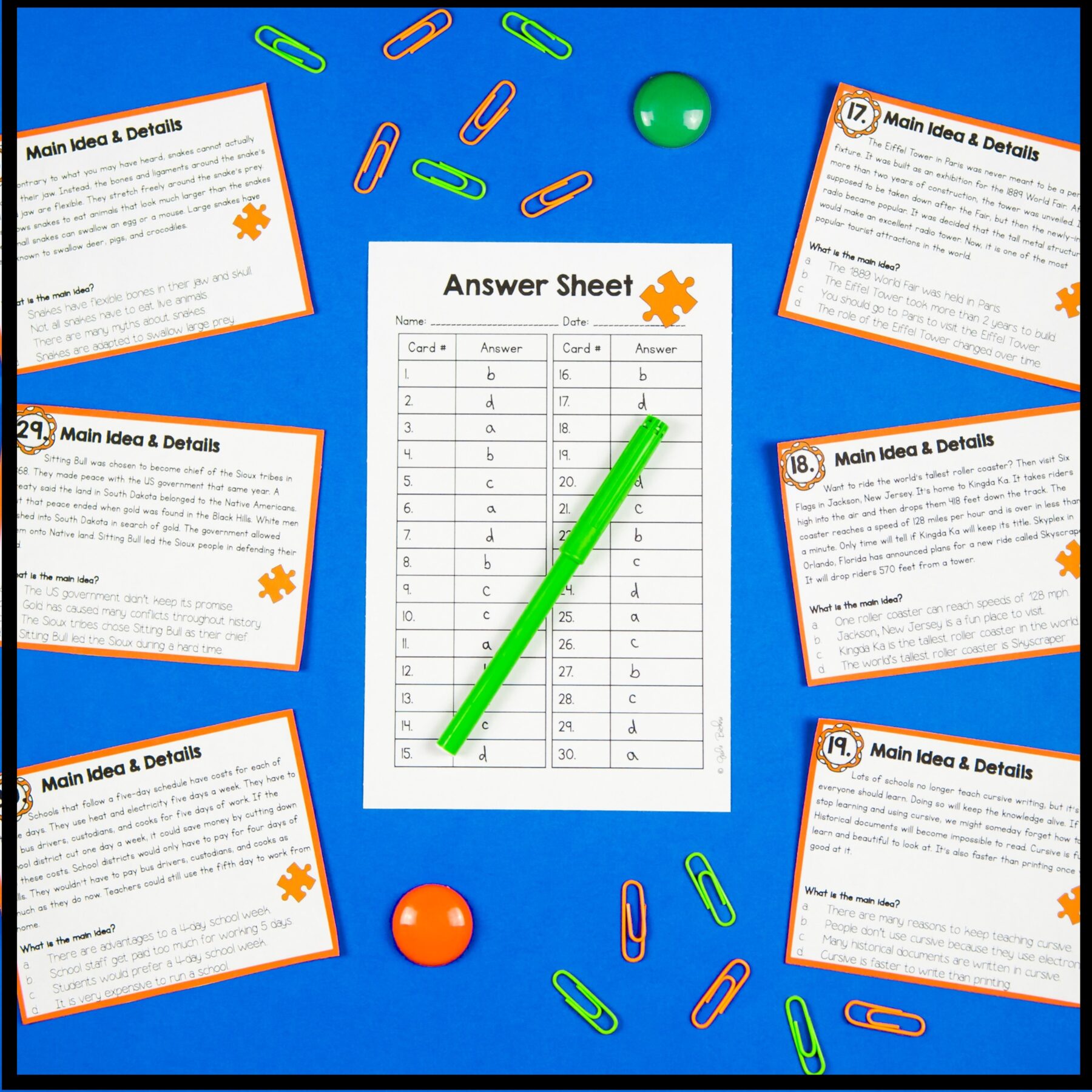 Main Idea & Details 2nd & 3rd Grade Reading Comprehension Unit RI.2.2 & RI.3.2 - Image 14