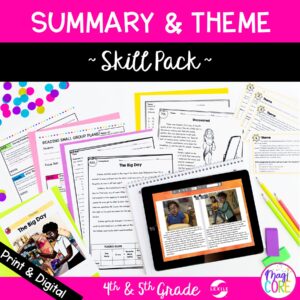 Summary & Theme Skill Pack Bundle – RL.4.2 & RL.5.2 - Print & Digital
