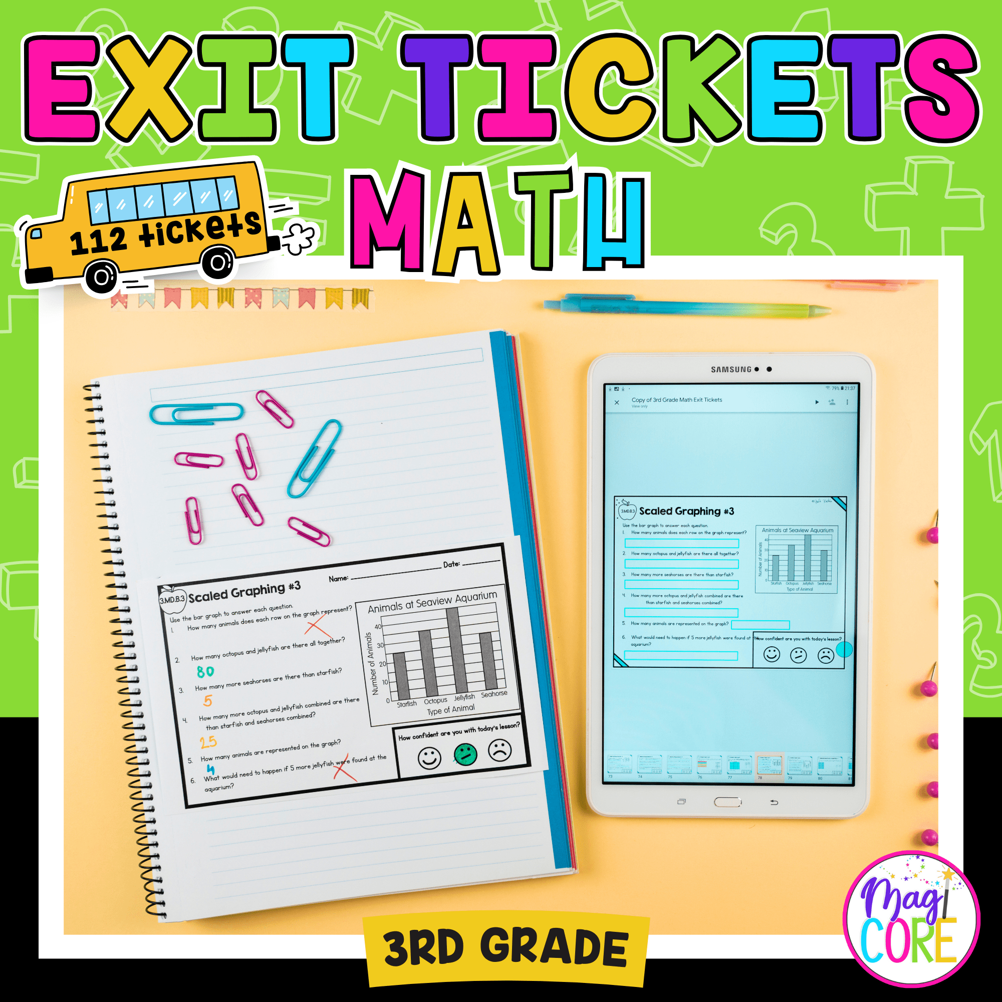3rd Grade Math Exit Tickets Slips Quick Check Assessments Standards Worksheets