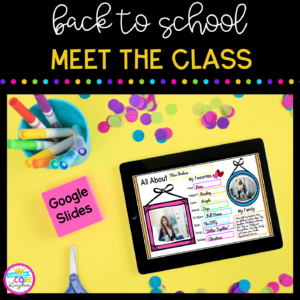 Back to School Meet the Class Freebie Resource for Google Slides Cover
