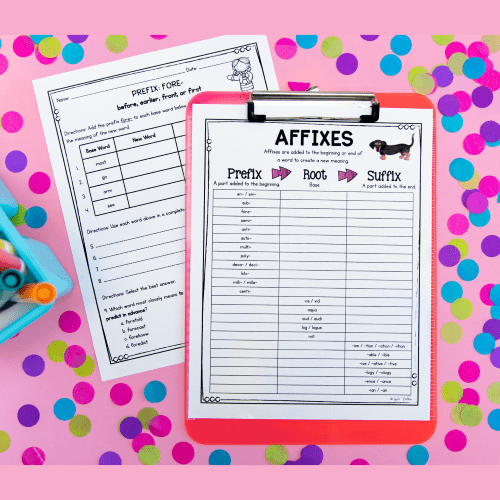 5th Grade Affixes Prefixes & Suffixes Unit Worksheets, Activities, Task Cards - Image 2