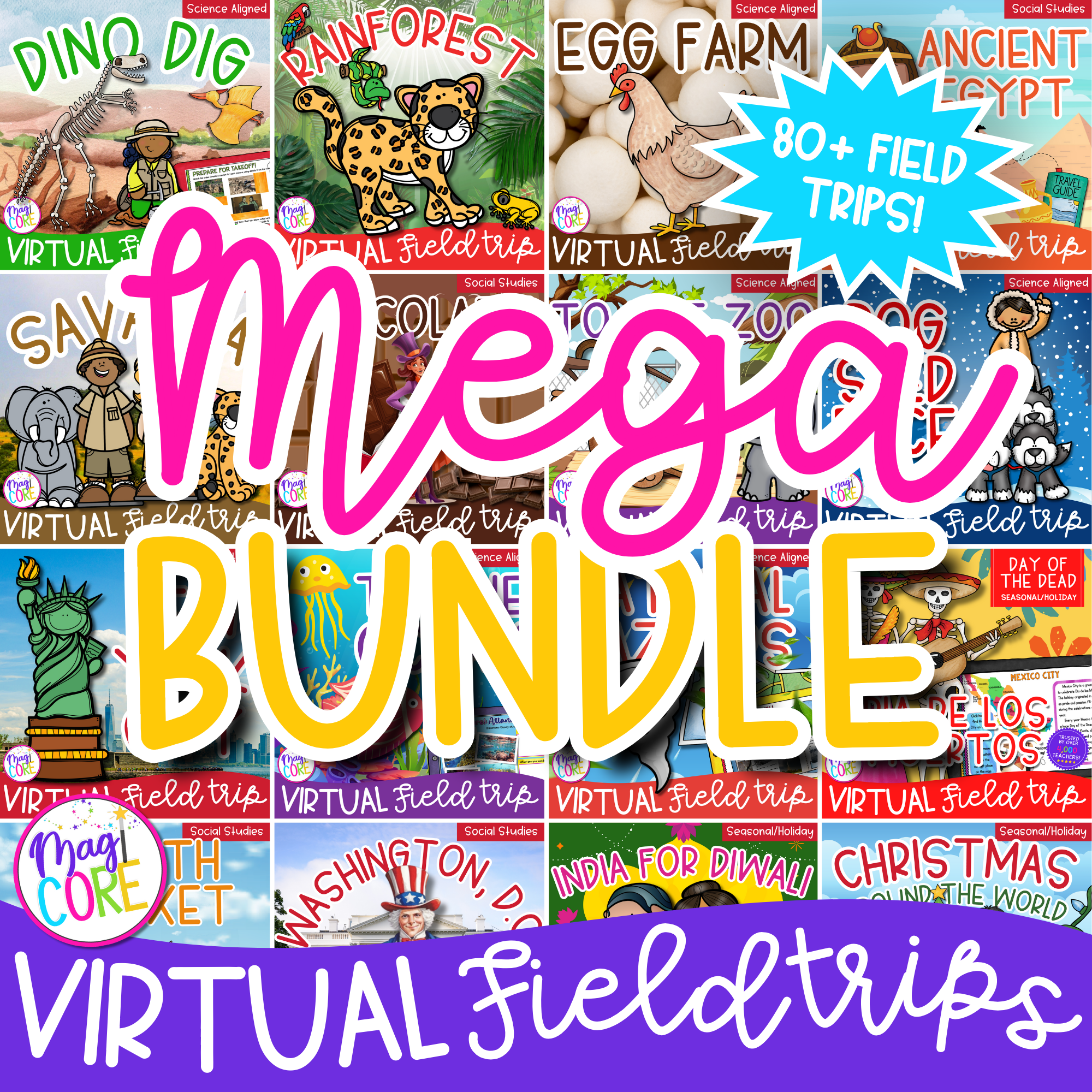 Virtual Field Trip Bundle Growing Mega Bundle Google Slides Digital Resource
