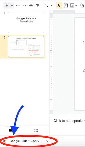 Screenshot showing the download location for the document