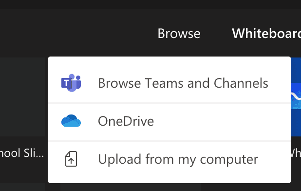 Microsoft Teams Menu