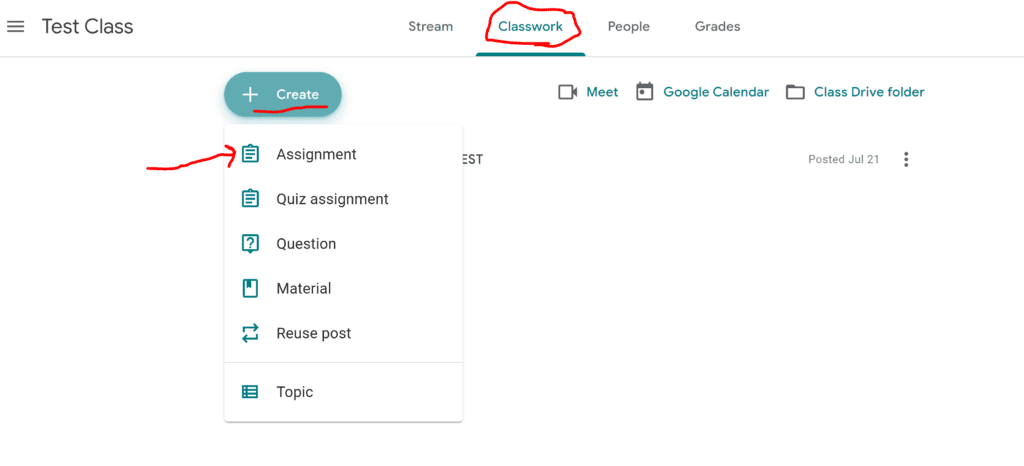 Image of Google Classroom showing how to assign Boom Cards using FastPlay