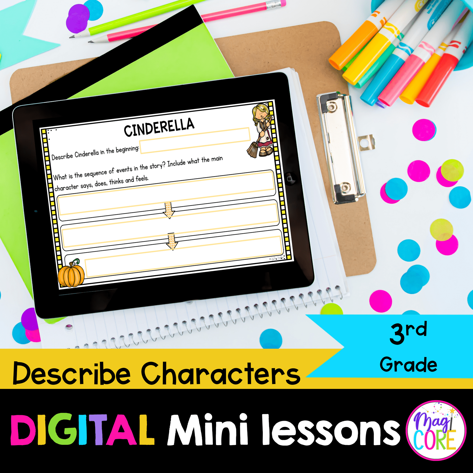 Digital Lessons: Describe Characters RL.3.3 - Google Slides & Seesaw
