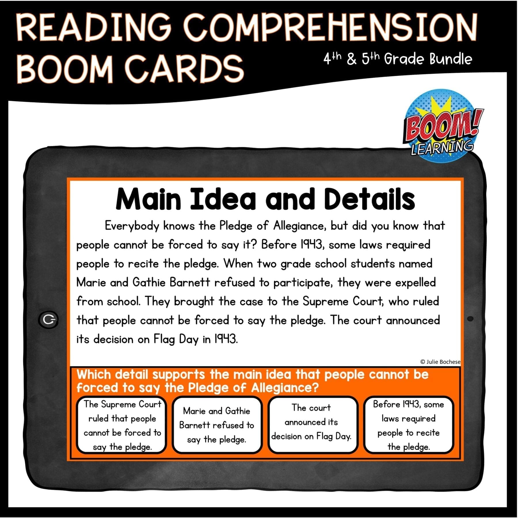 Reading Comprehension Boom Cards™ 4th & 5th Grade GROWING Bundle - Image 2