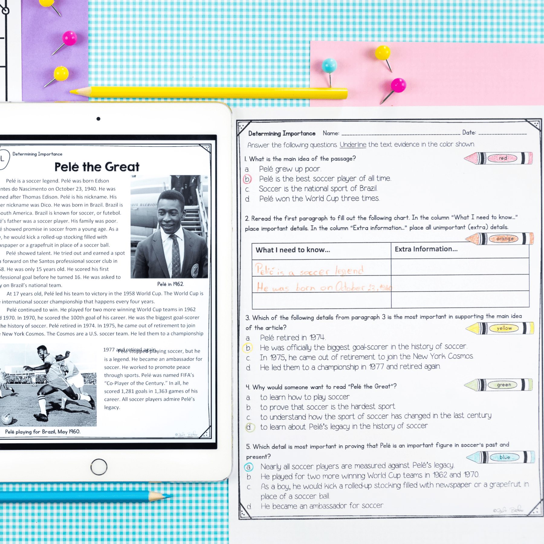 Determine Importance Reading Comprehension Differentiated Bundle with Lexile - Image 2