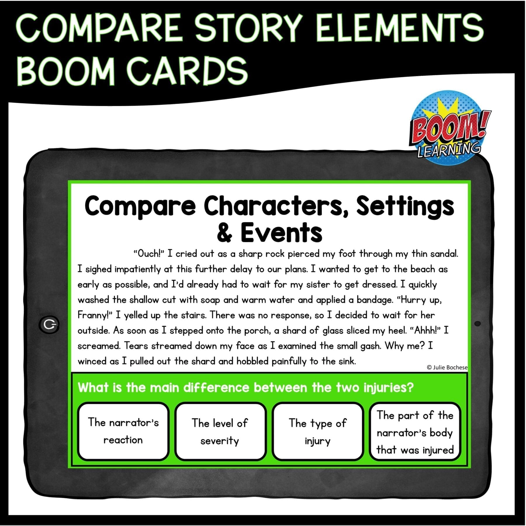 Compare Story Elements Boom Cards ™ 4th & 5th - Distance Learning Task Cards - Image 3