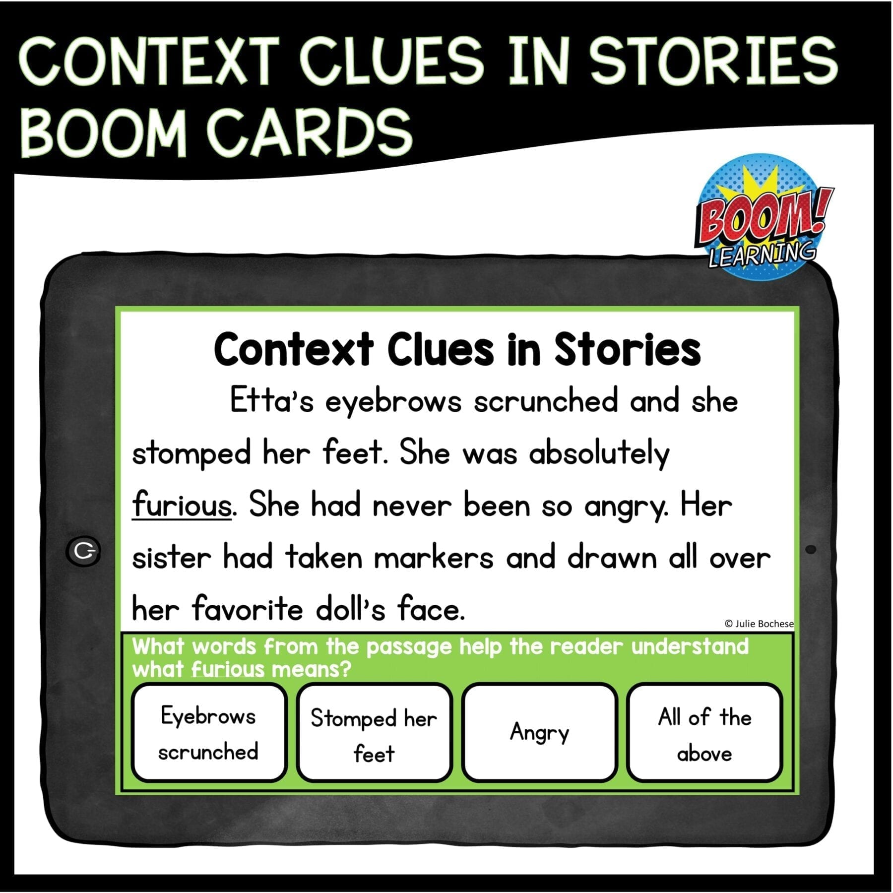 Context Clues in Stories Boom Cards - 3rd Grade Distance Learning Task Cards - Image 2