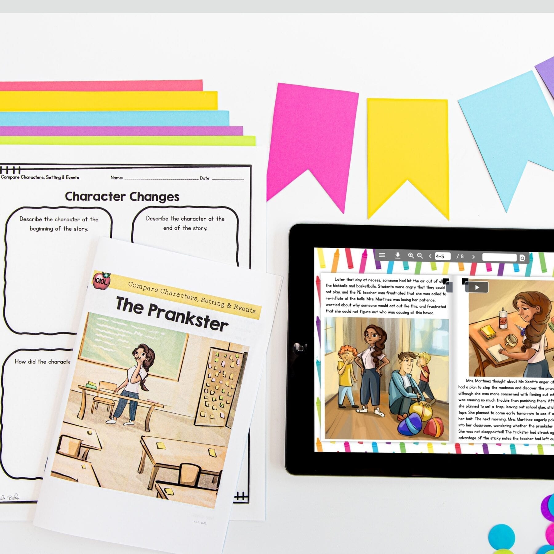Guided Reading Packet: Compare Characters, Setting, & Events - 5th Grade RL.5.3 - Printable & Digital - Image 4