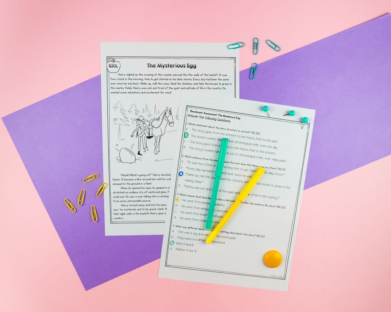 5th Grade Benchmark Reading Comprehension Assessments Passages, Questions, Data - Image 3