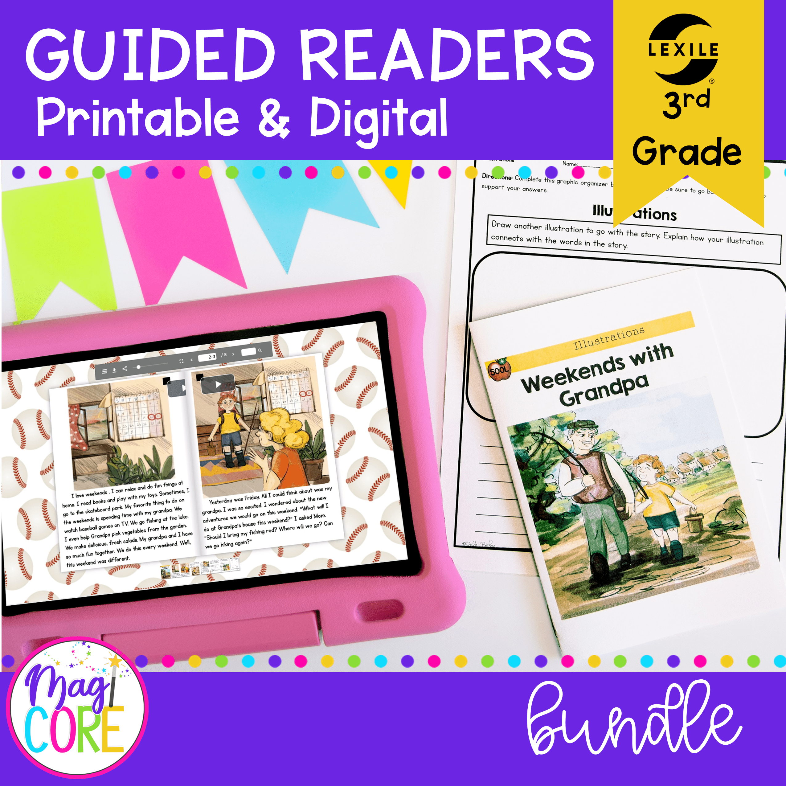 Guided Reading 3rd Grade Bundle - Printable & Digital Guided Reader Formats