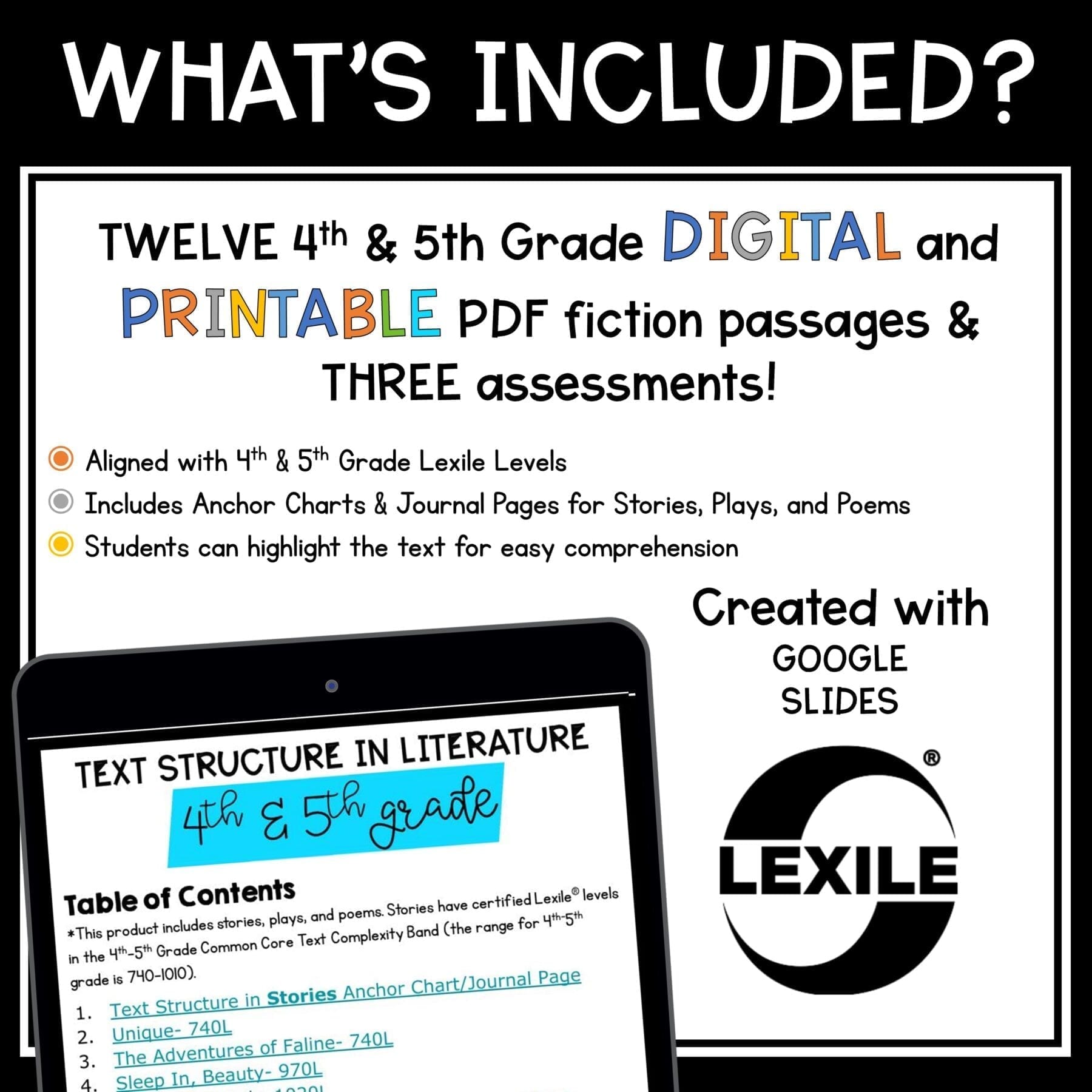 Literature Structure Skill Pack Bundle – RL.4.5 & RL.5.5 – Print & Digital - Image 6