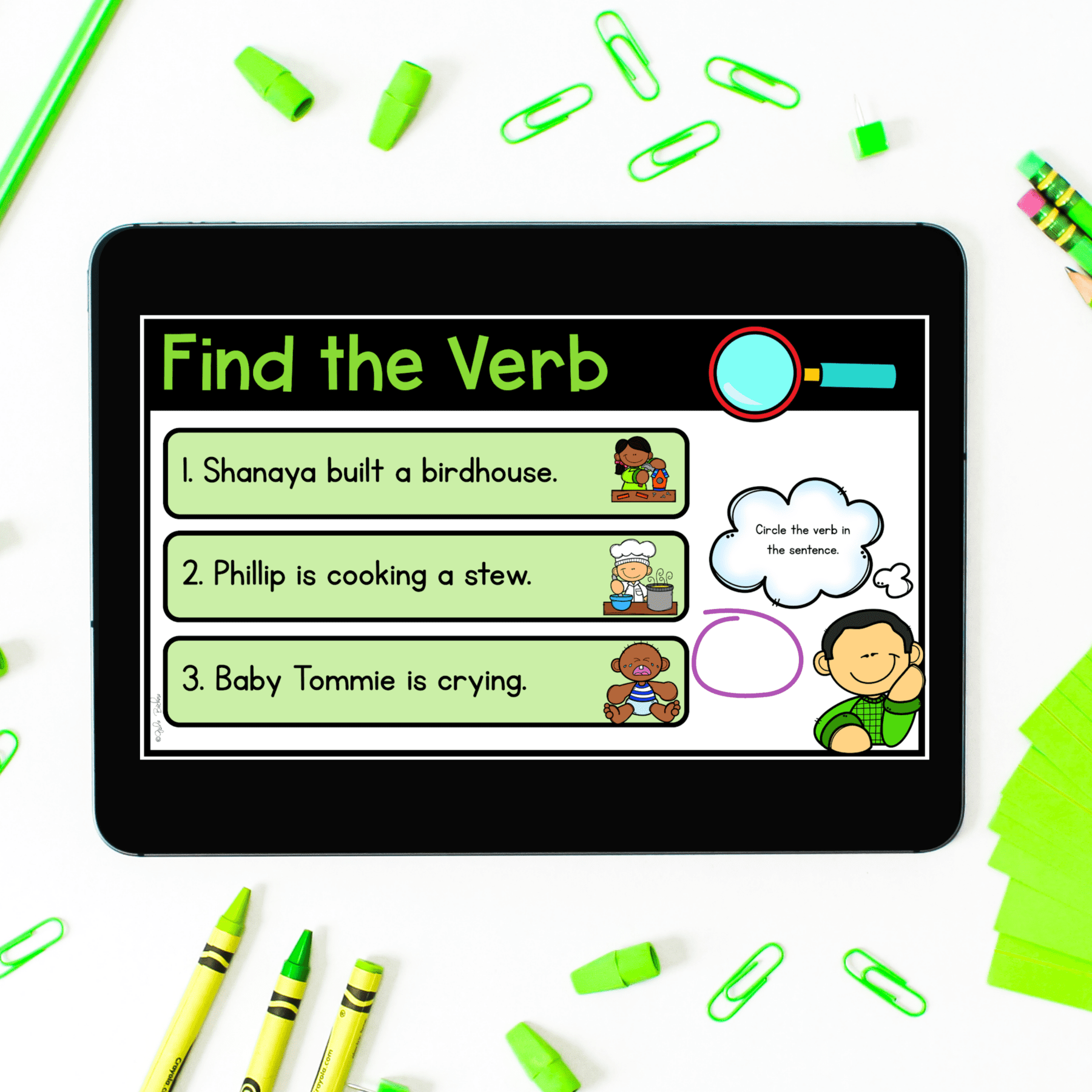 Verbs Digital Activities for Google Slides Distance Learning - Image 2